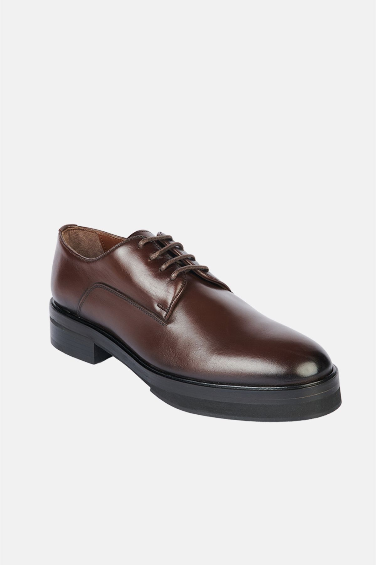 Avva Erkek Kahverengi %100 Deri Bağcıklı Kösele Klasik Ayakkabı A32y8027