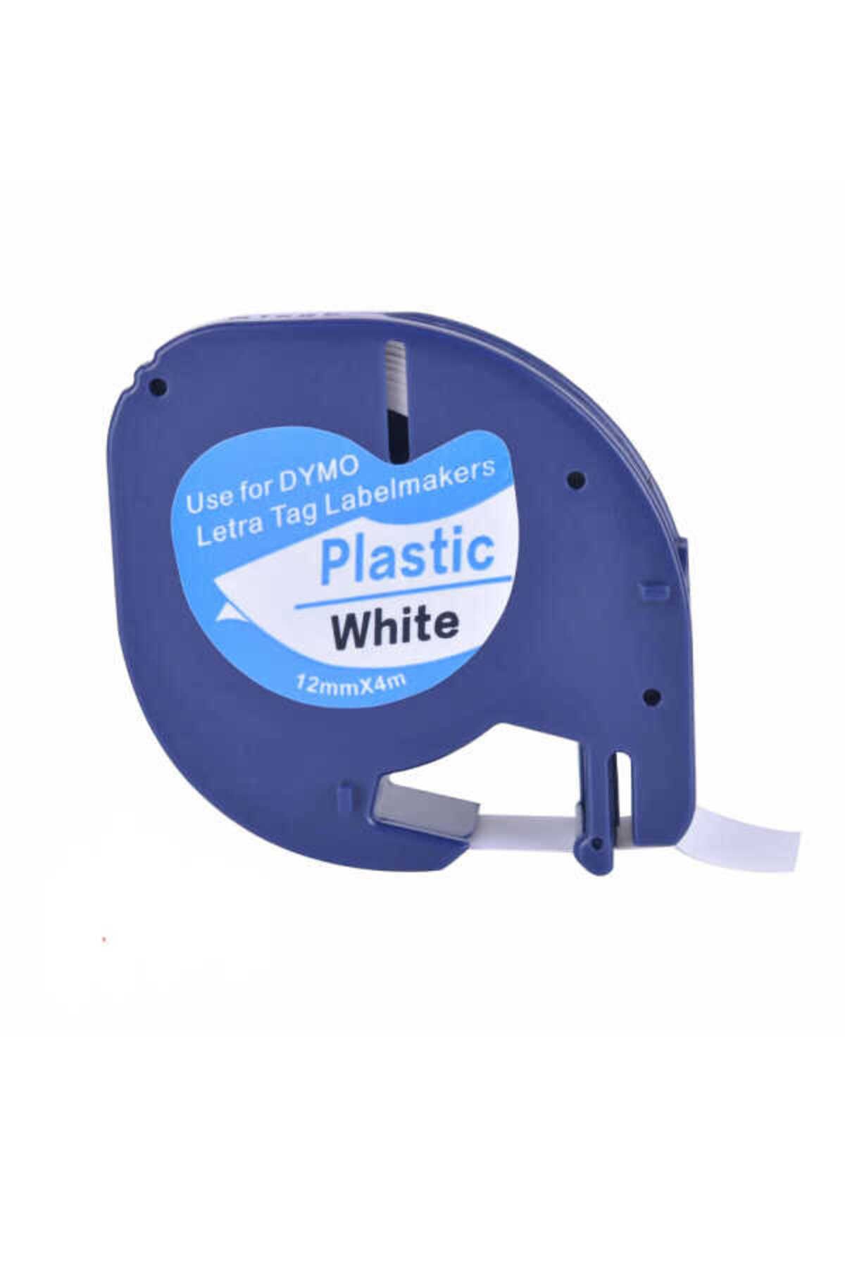 Dymo Letra Tag Plastik Beyaz Etiket 12 Mm X 4 M 59422