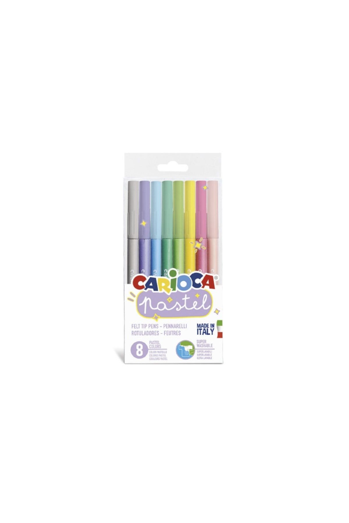 Carioca Carıoca 8 Renk Pastel Süper Yıkanabilir Keçeli Kalem 43032