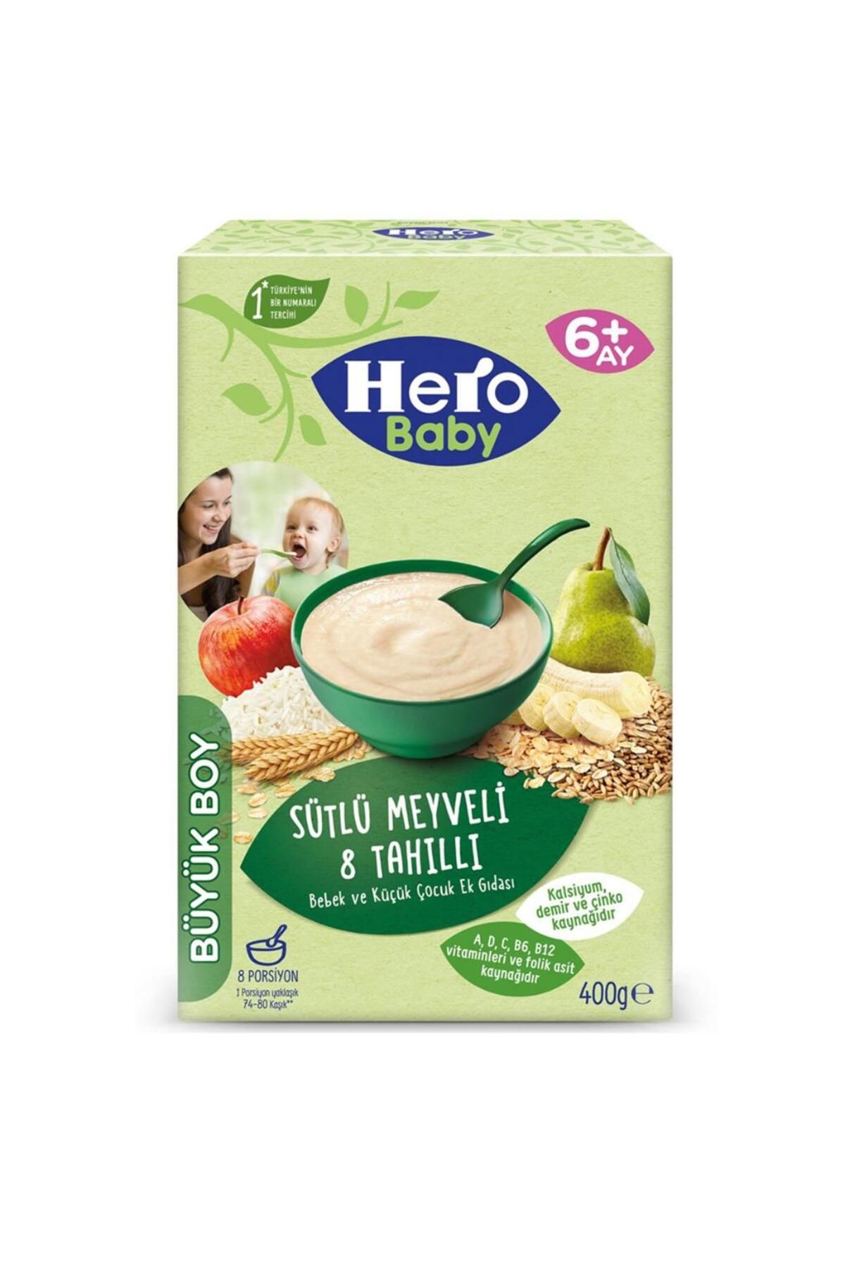 Hero Baby Sütlü Meyveli 8 Tahıllı 400 gr Kaşık Maması