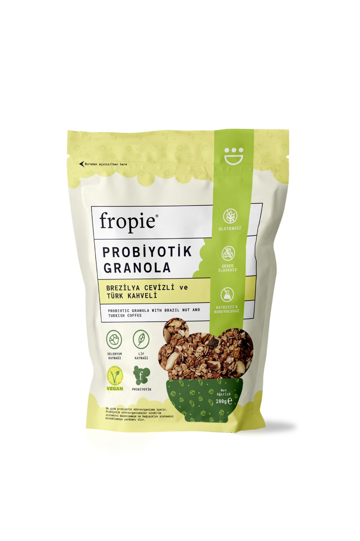 FROPİE Probiyotik Granola - Brezilya Cevizi & Kahve 200 gr