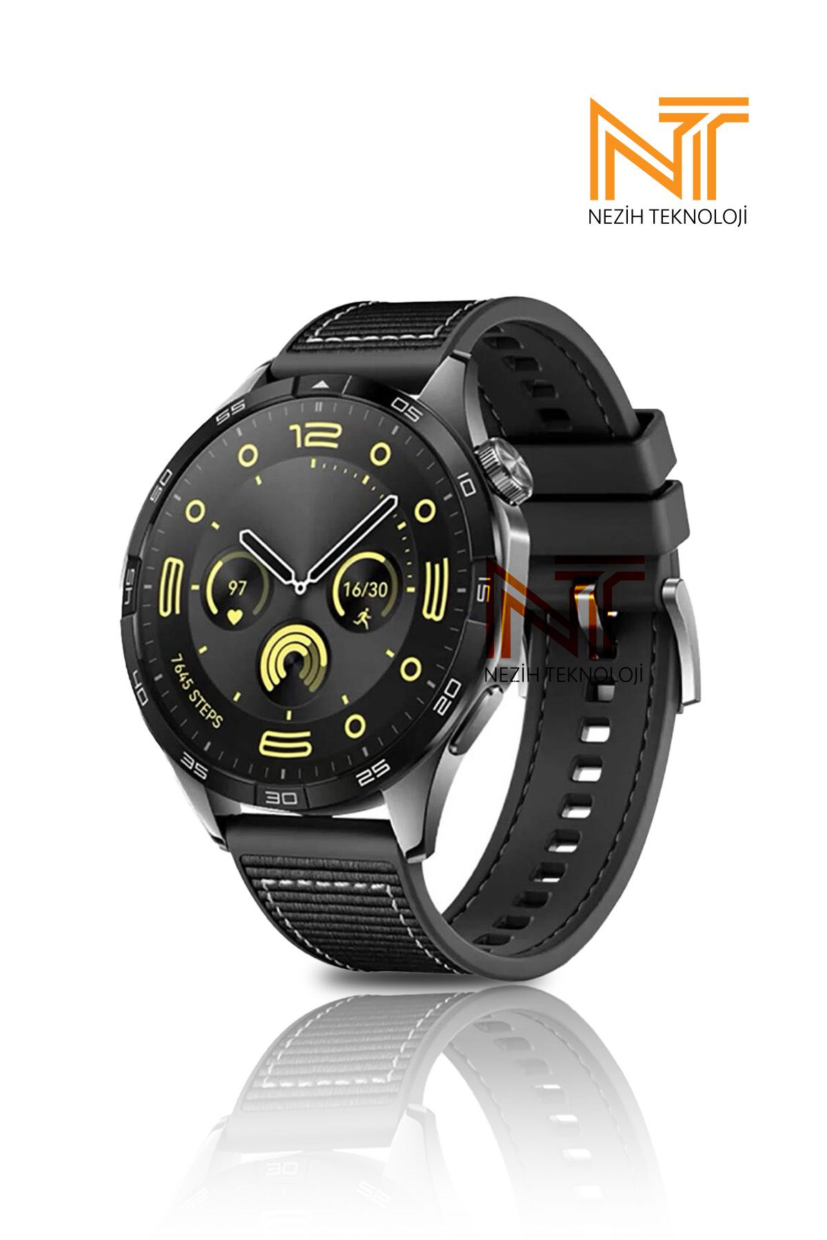Nezih Case Samsung Galaxy Watch 46mm / Watch 3 45mm / Gear S3 Uyumlu 22mm Orijinal Tasarım Silikon Kordon