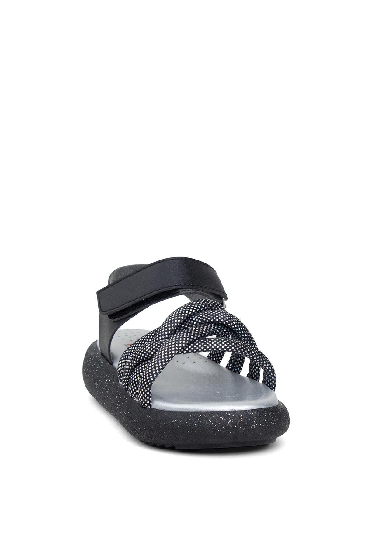 Minican ŞA P 006 Patik Kız Çocuk Düz Sandalet Siyah