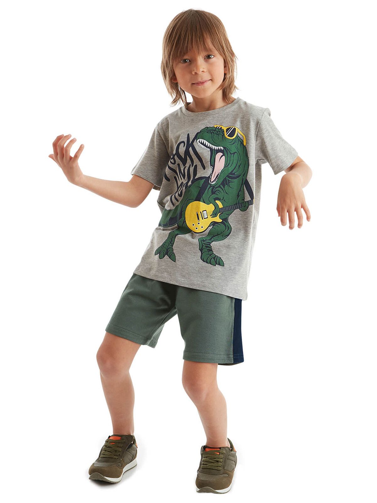 MSHB&G Rock Dino Erkek Çocuk T-shirt Şort Takım