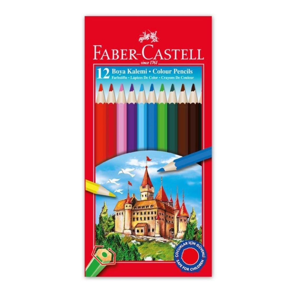 Faber Castell Kuru Boya Kalemi Büyük Karton Kutu 12li