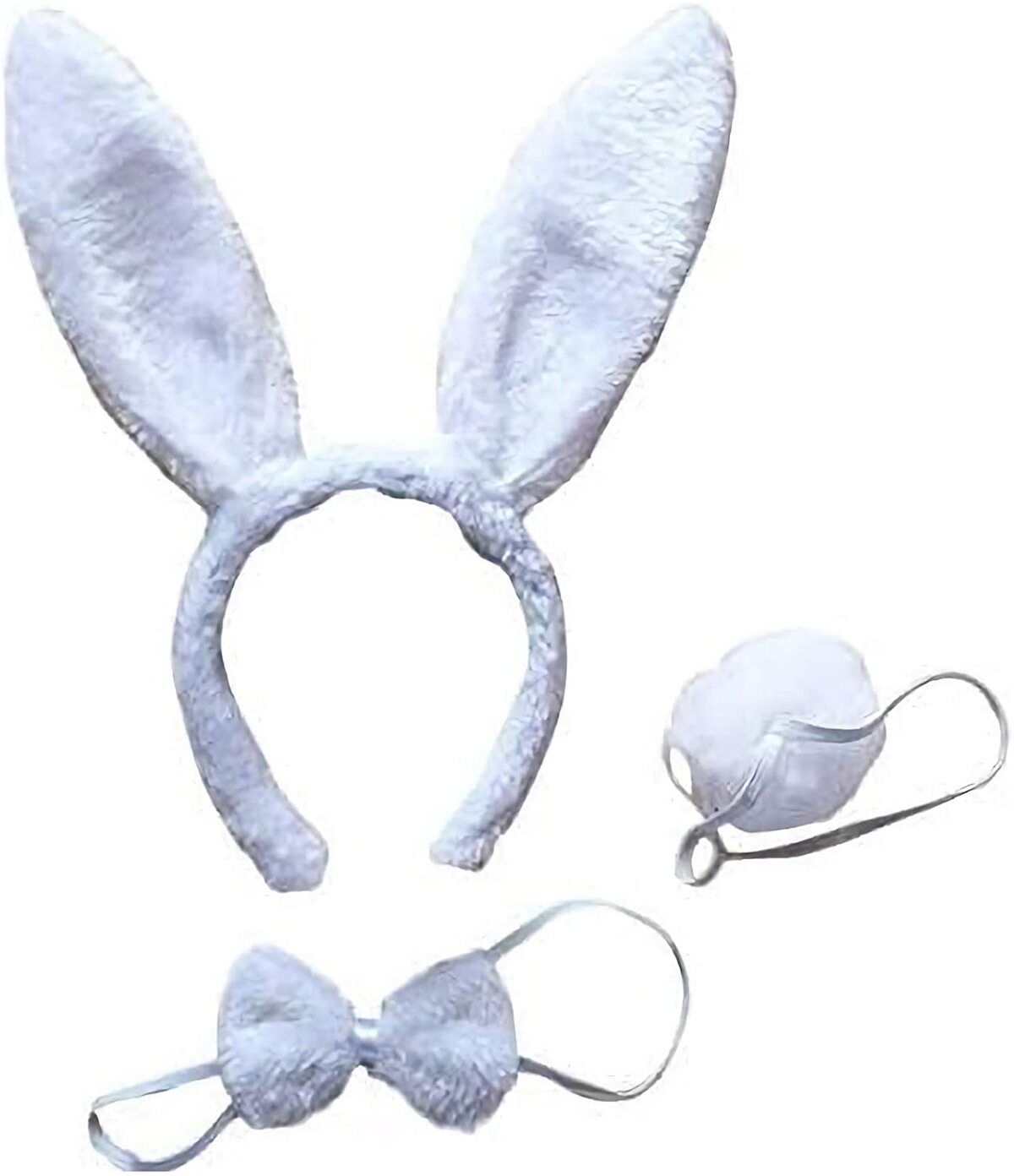 Genel Markalar Tavşan Kostüm Seti Taç Papyon Kuyruk Beyaz Renk