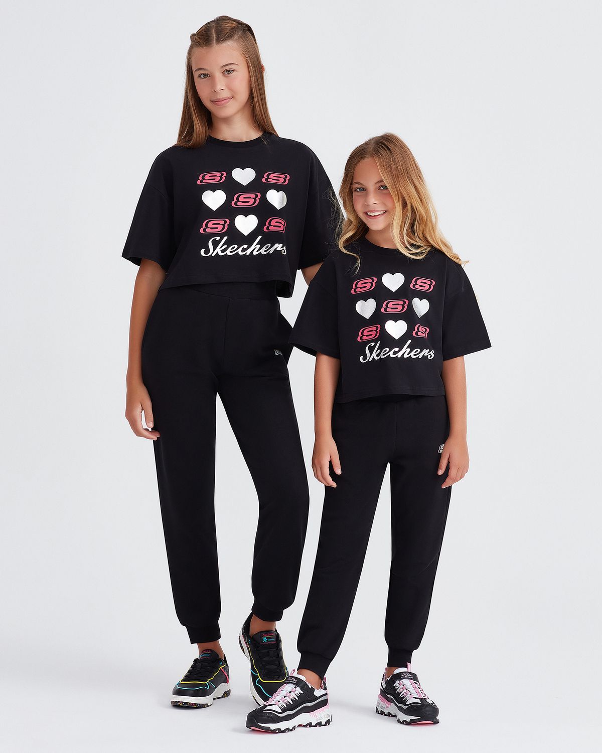 Skechers G Graphic Tee Crop T-shirt Büyük Kız Çocuk Siyah Tshirt Sk232004-001