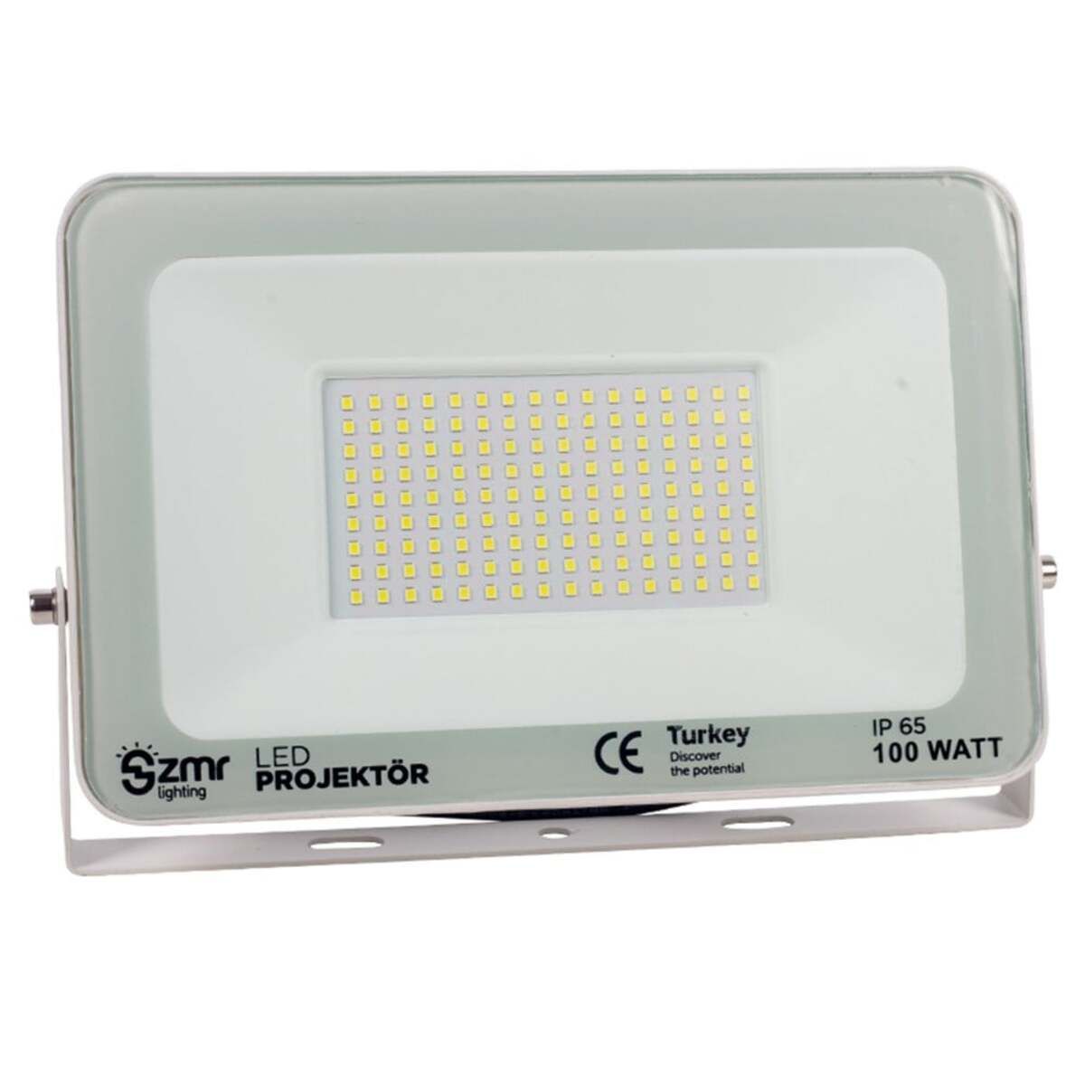 Genel Markalar 100 Watt - 220 Volt 6500k Ip65 150* Işık Açısı Beyaz Slim Kasa Led Projektör
