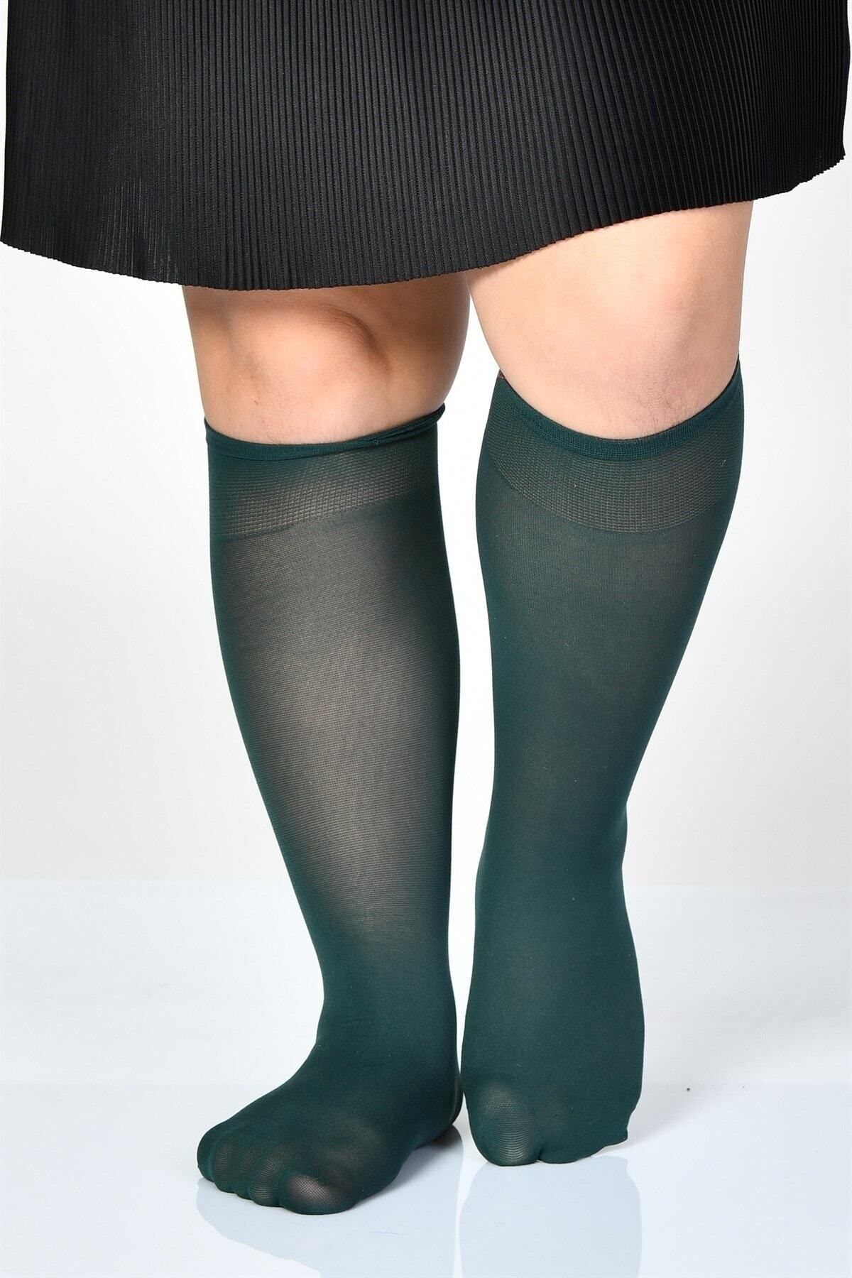 DORE Kız Çocuk Nefti Yeşil Mikro 50 Denye Düz Mus Dizaltı Çorap 3'lü
