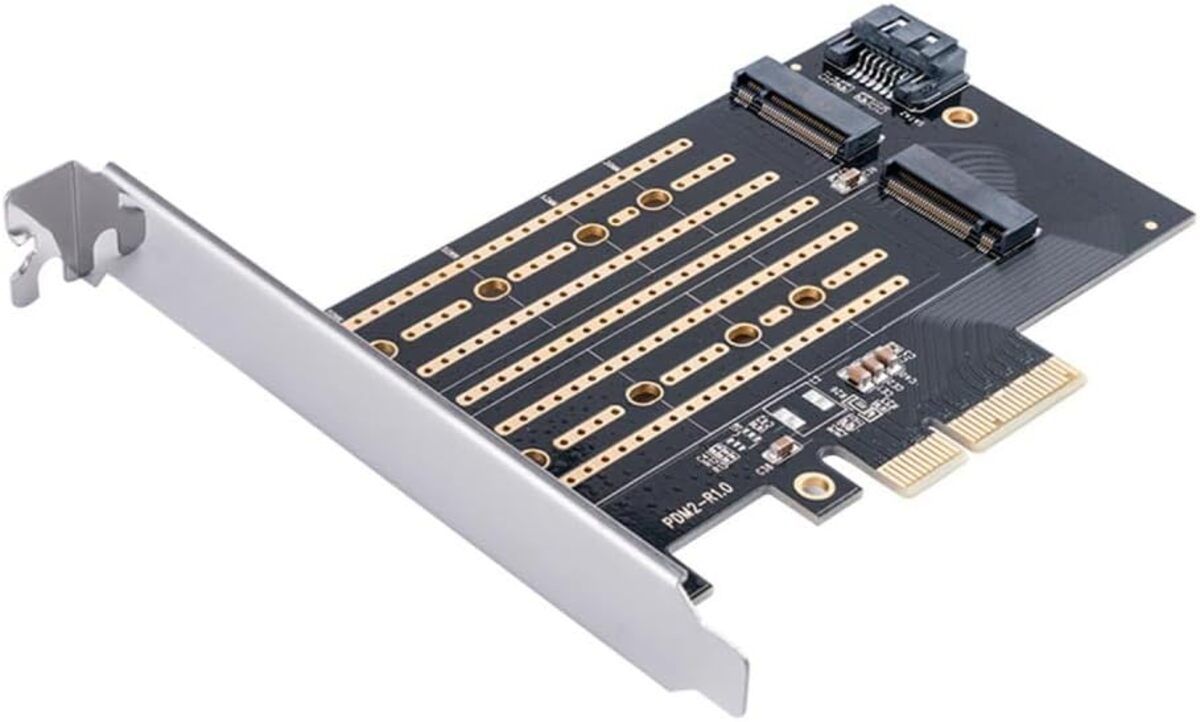 Store PCI-E 3.0 x4 M.2 NVME ve NGFF SSD Çift Slot Dönüştürücü Adaptör Kartı