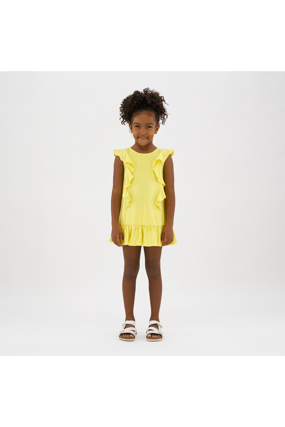 Panço Kız Çocuk Fırfırlı Detaylı Elbise