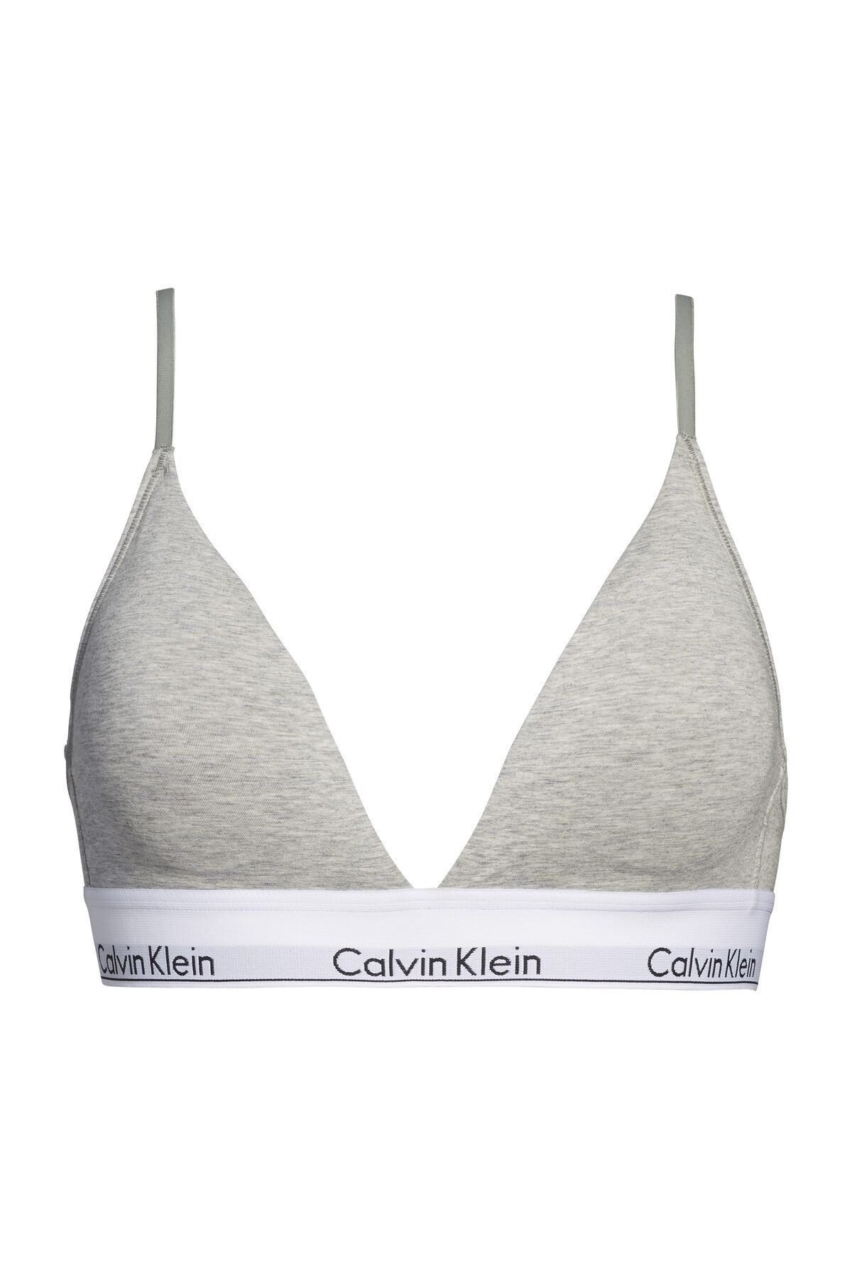 Calvin Klein Kadın Imzalı Elastik Bantlı Gri Spor Sütyeni 000qf5650e-020