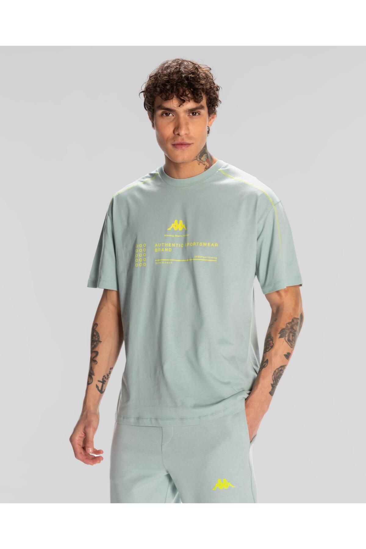Kappa Authentic Waldo T-shirt Erkek Taş Rengi Regular Fit Tişört