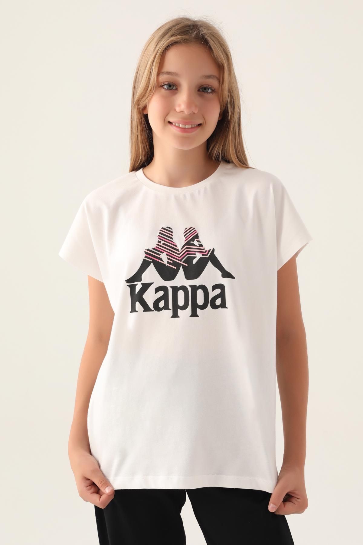 Kappa Authentic Carolina Kız Çocuk Ekru  Regular Fit Tişört