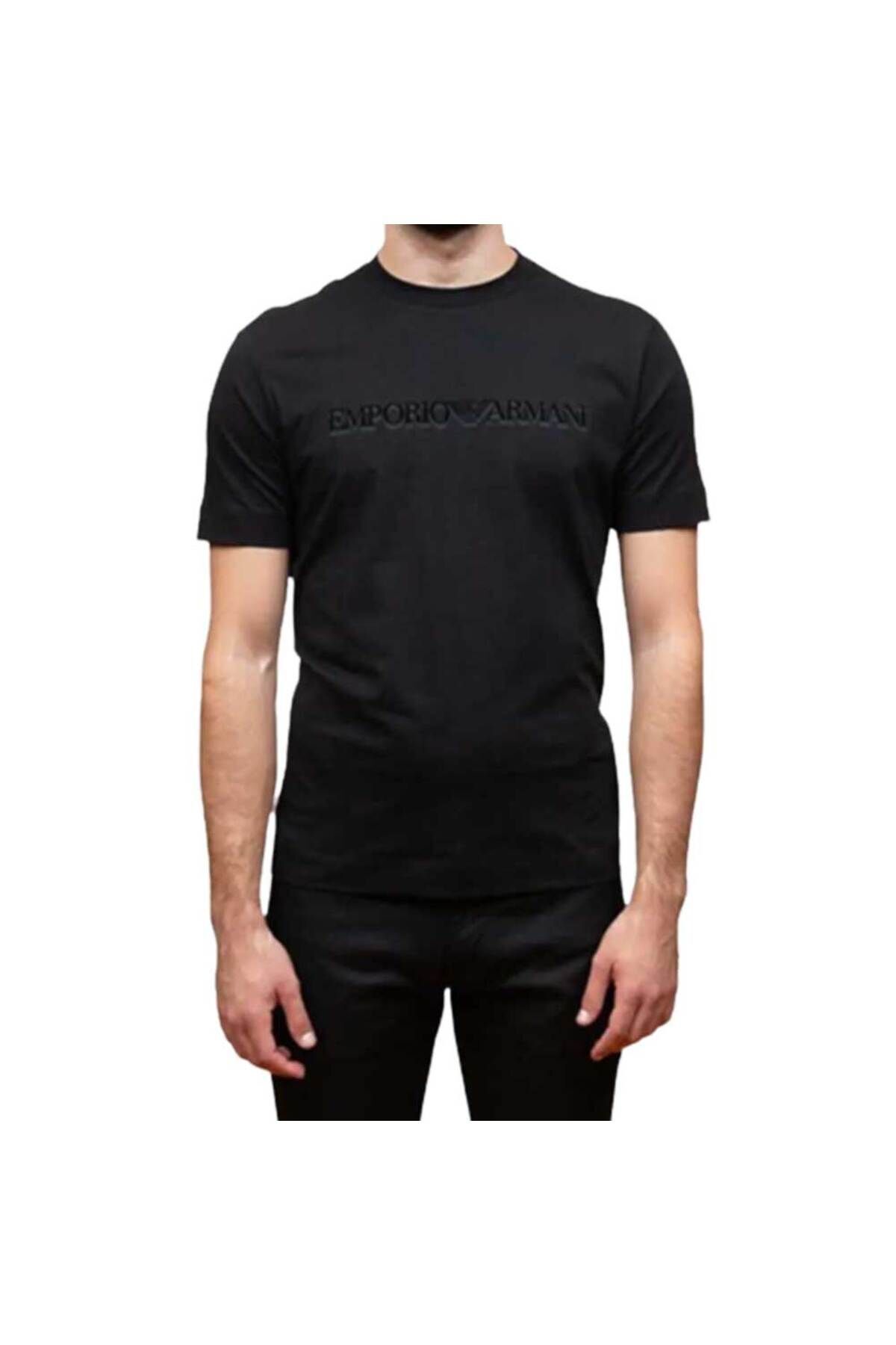 Emporio Armani Erkek Marka Logo Detaylı Kısa Kollu Yuvarlak Yakalı Siyah3 T-Shirt 6R1TB4 1JPZZ-09Q8