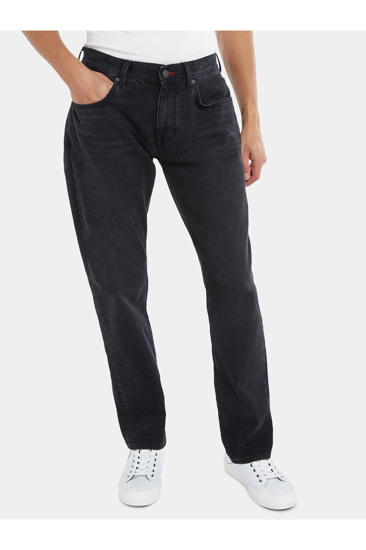 Tommy Hilfiger Erkek Denim Normal Belli Düz Model Günlük Kullanım Siyah Jeans MW0MW32080-1B1