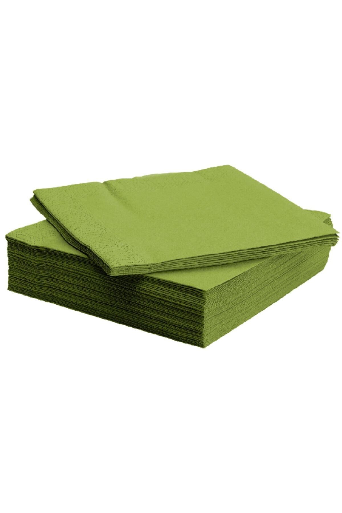 IKEA Thetasarım Servis Peçete Meridyendukkan 40x40 Cm 50 Adet Yeşil Renkli Peçete Yeşil Peçete