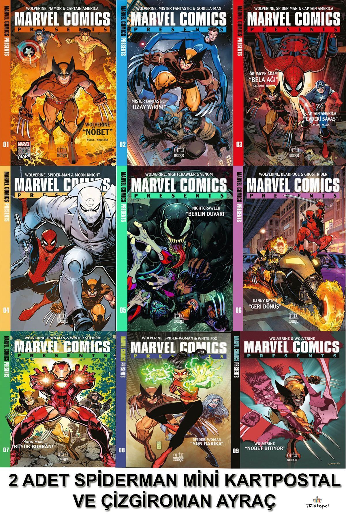 otto manga Marvel Comics Presents (1-9) Türkçe Çizgiroman | Spiderman Mini Kartpostal Ve Çizgiroman Ayraç