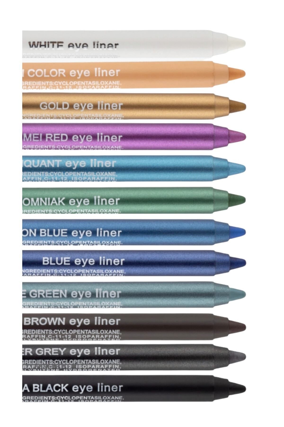 Trinova 12 Renk Neon Ultra Yağlı Jel Göz Kalemi Renkli Eyeliner