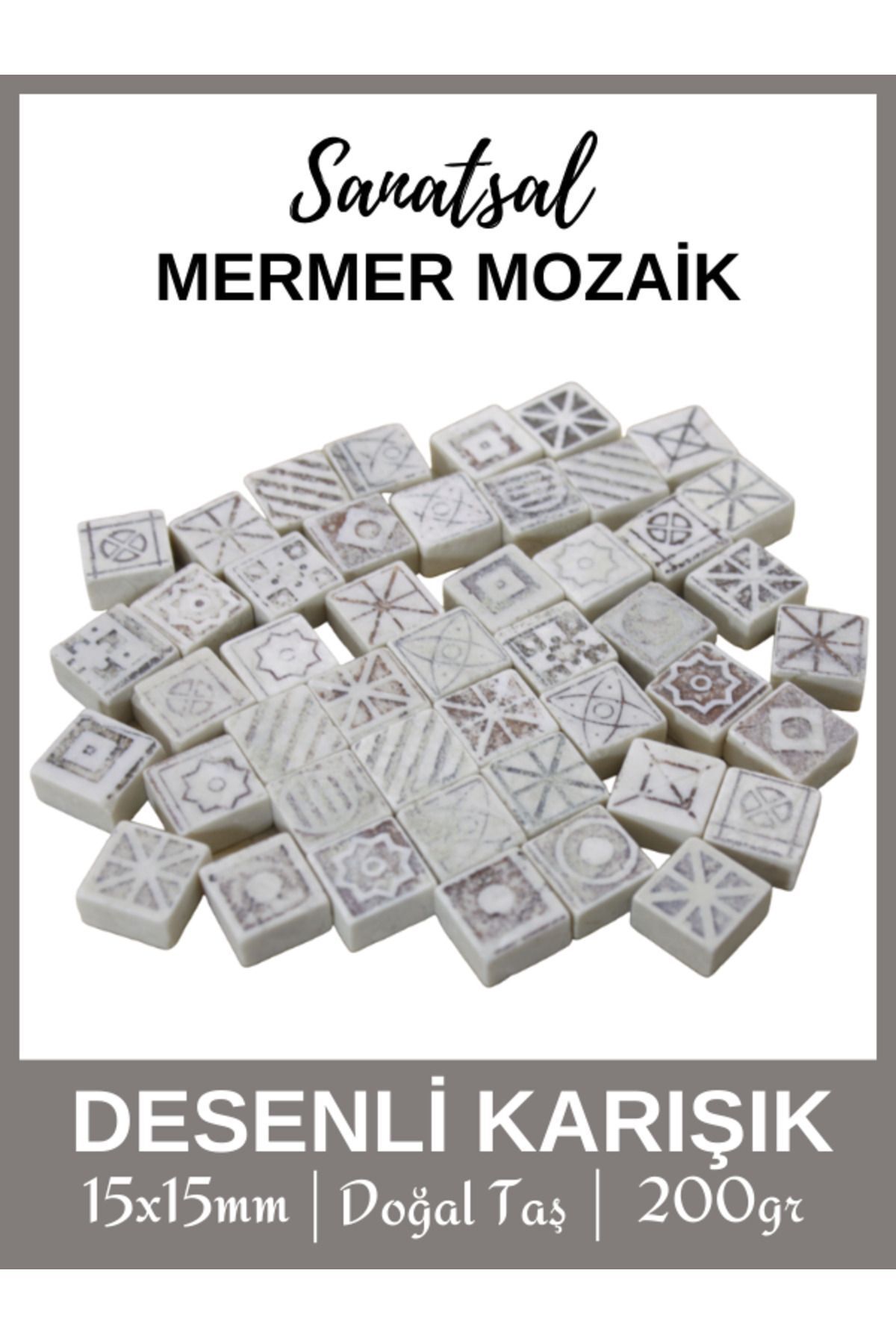 Sanatsal Mozaik Sanatsal Doğal Mermer Mozaik (200gr) Hobi Taşı