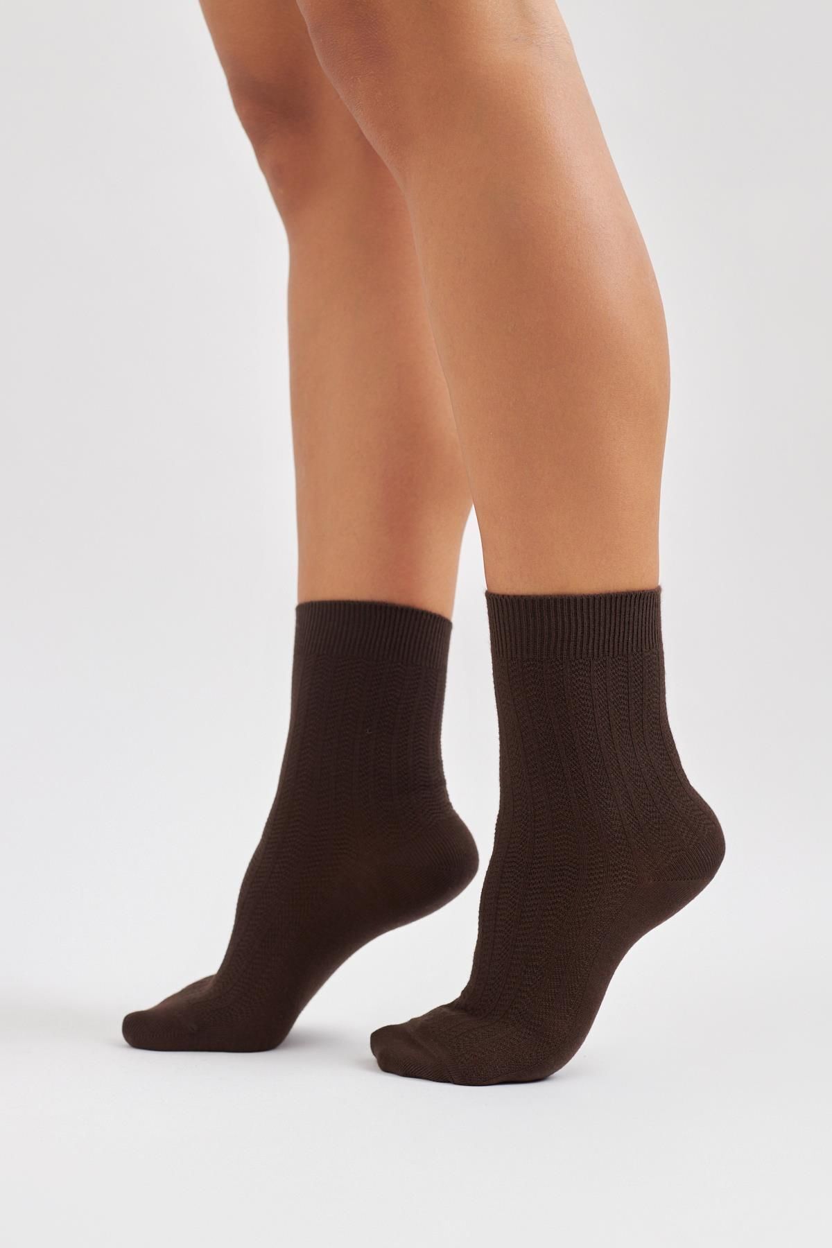 Katia & Bony Kadın Desenli Soket Çorap Kahverengi