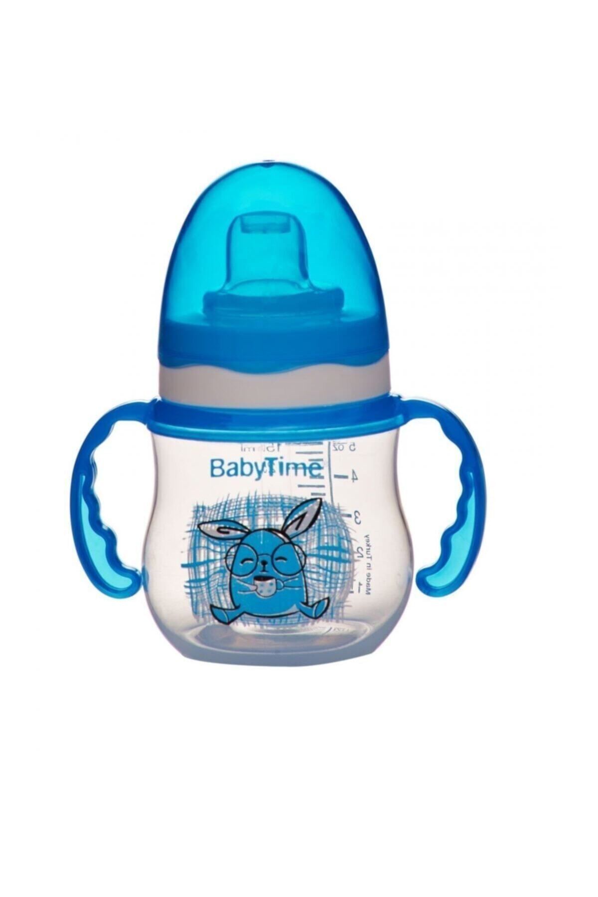 Babytime Mavi Damla Akıtmaz Kulplu Bardak Biberon 150 ml Bt106