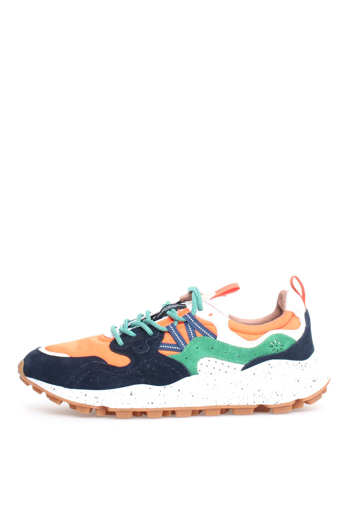 Flower Mountain Lacivert - Turuncu Erkek Nubuk Sneaker YAMANO 3 MAN