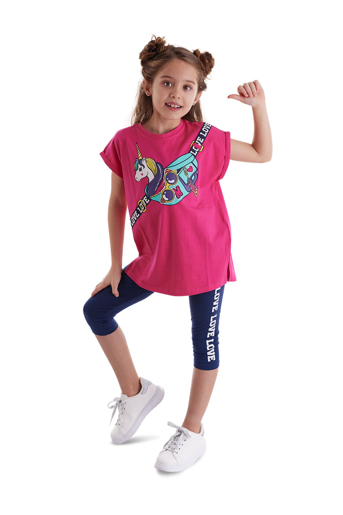 MSHB&G Unicorn Çantalı Kız Çocuk T-shirt Takım