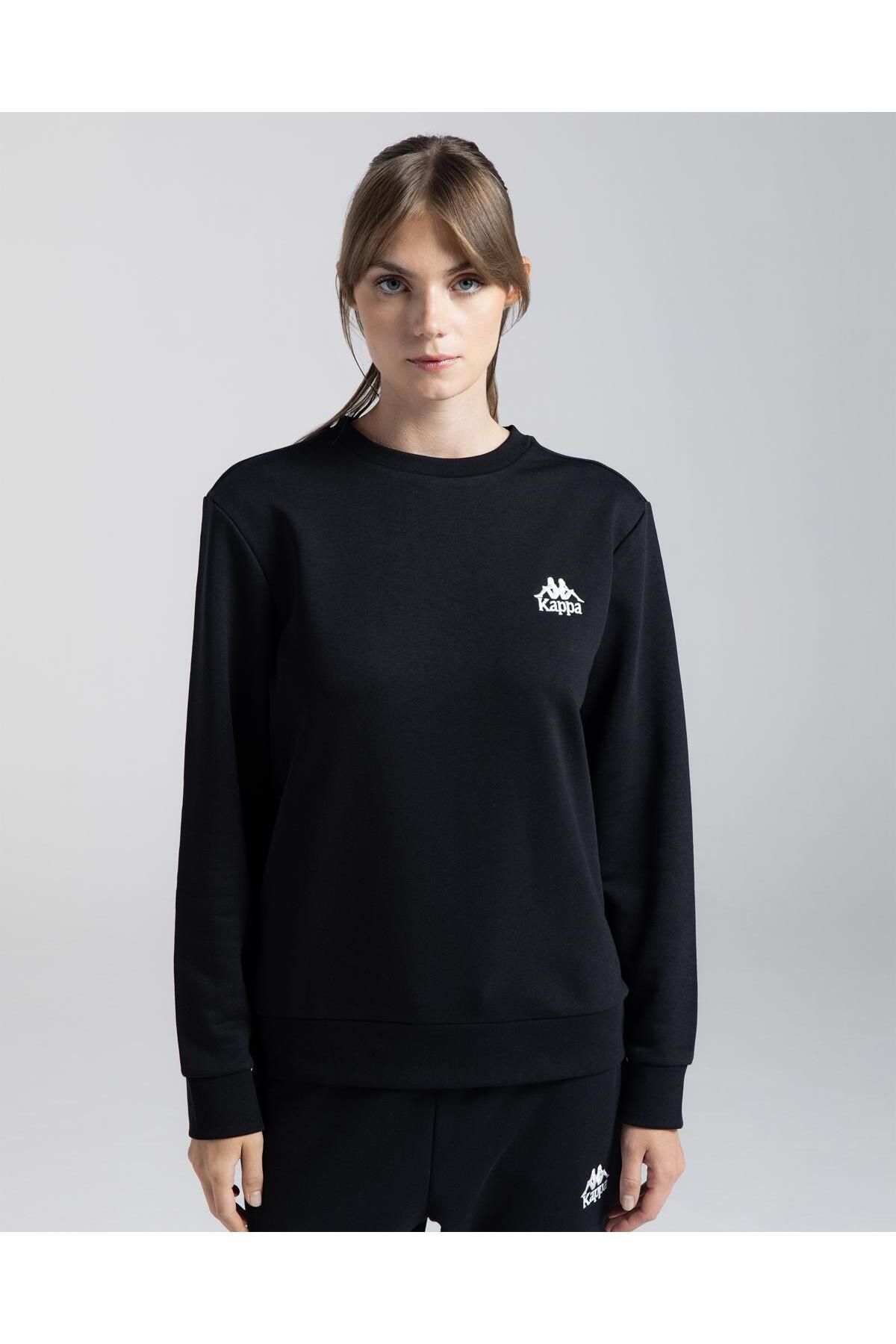 Kappa Authentic Uka Kadın Siyah Regular Fit Sweatshirt