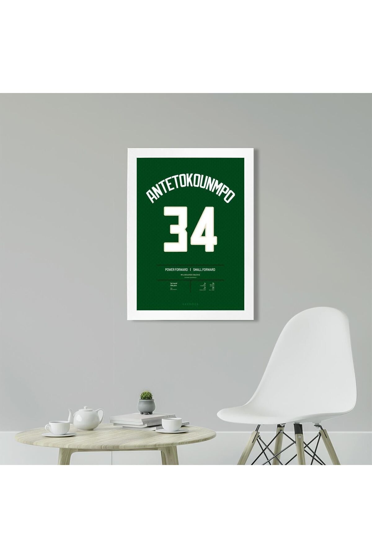 KAYNOCK Giannis Antetokounmpo Poster Tablo, Milwaukee Bucks, Dijital Tasarım Tablo
