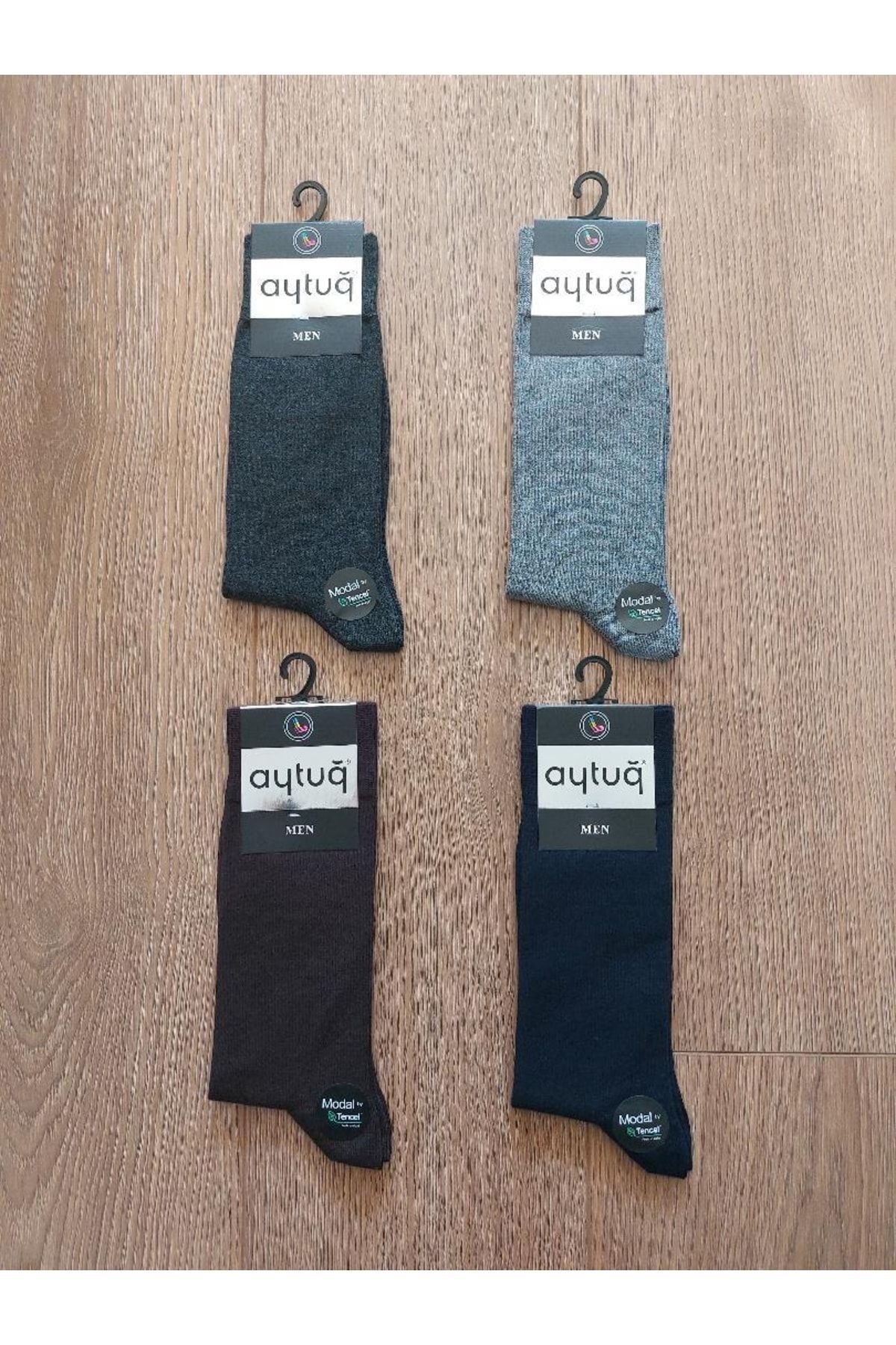 Aytuğ Erkek Modal 4 Çift ( Gri-antirasit-kahverengi-lacivert ) Soket Çorap