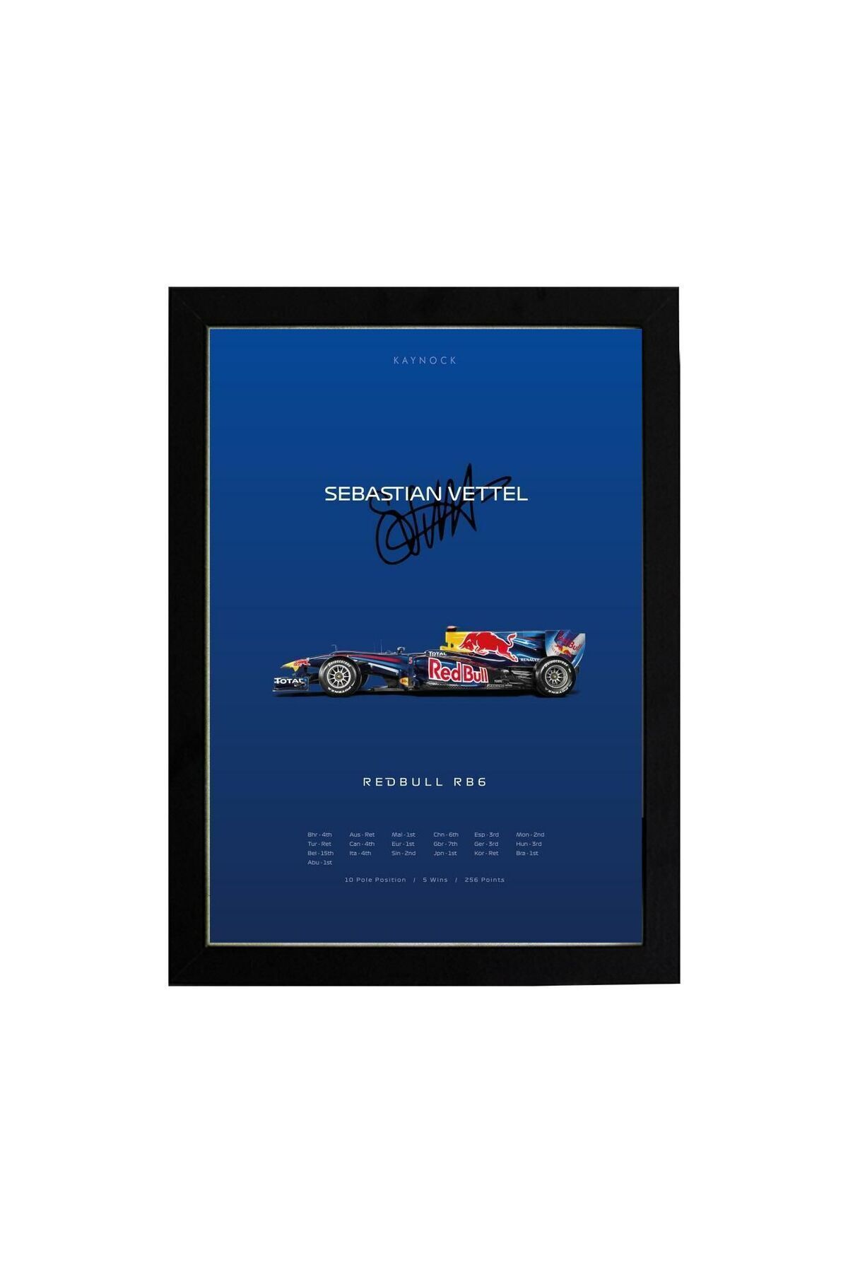 KAYNOCK Sebastian Vettel Rb6 Poster Tablo, Red Bull Racing Formula 1, Dijital Tasarım Tablo