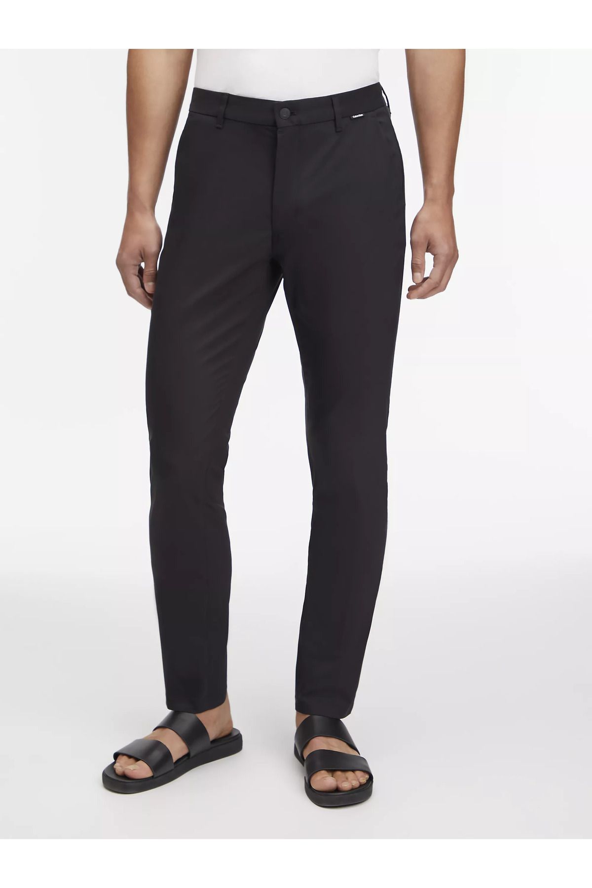 Calvin Klein Erkek Pamuklu Normal Bel 5 Cepli Düğmeli Siyah Pantolon K10K112816-BEH