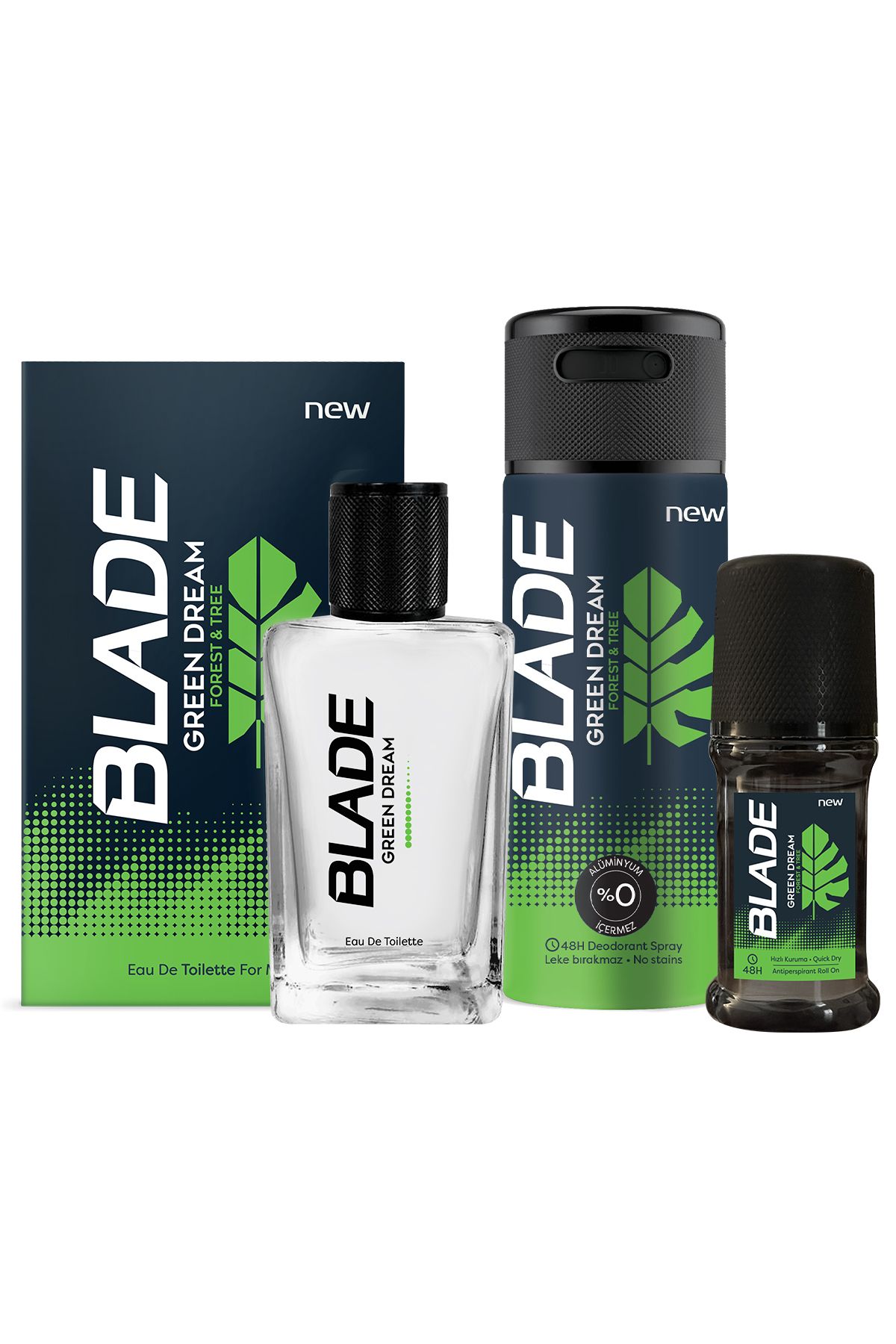 Blade Green Dream Edt Parfüm 70 ml & Deodorant 150 ml & Roll On 50 ml