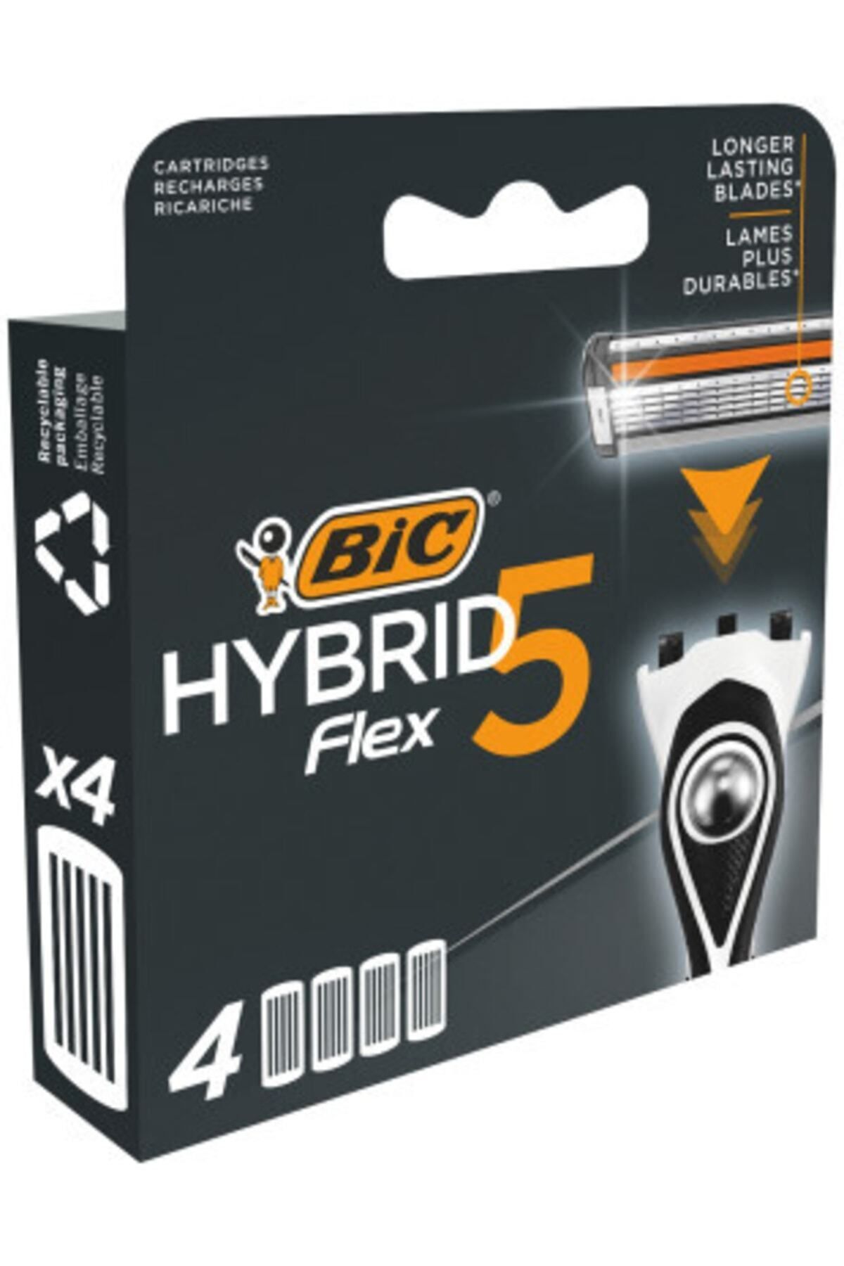 Bic Flex 5 Hybrid Yedek Tıraş Bıçağı Kartuşu 4'lü (5 BIÇAK)