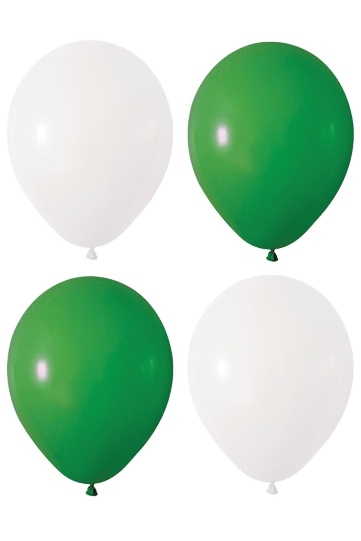 HKNYS Koyu Yeşil Beyaz Renk Pastel Lateks Balon 40 Adet