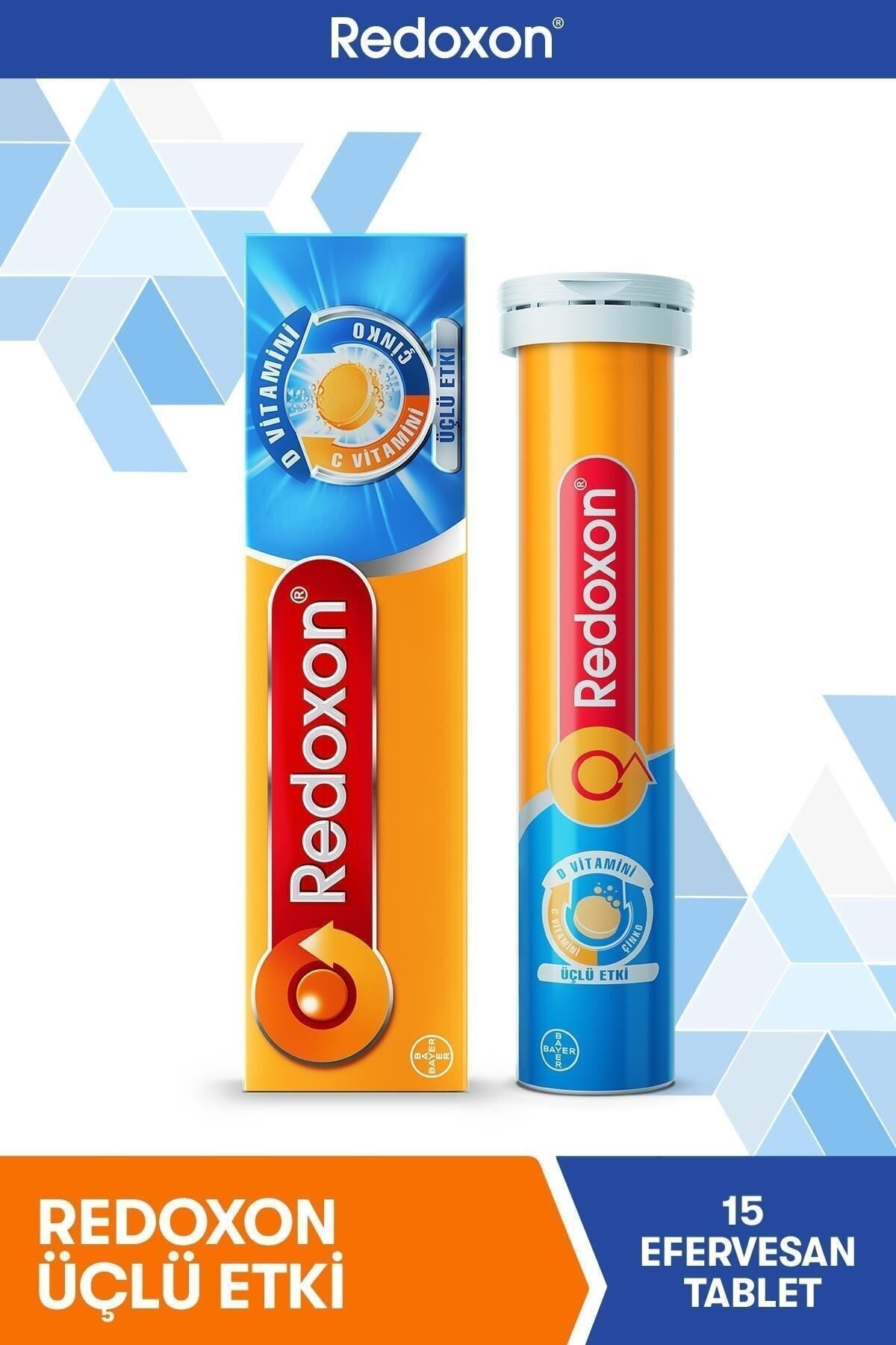 Redoxon Üçlü Etki 15 Efervesan Tablet I 1000 Mg C Vitamini, D Vitamini Ve Çinko Içeren Takviye Edici