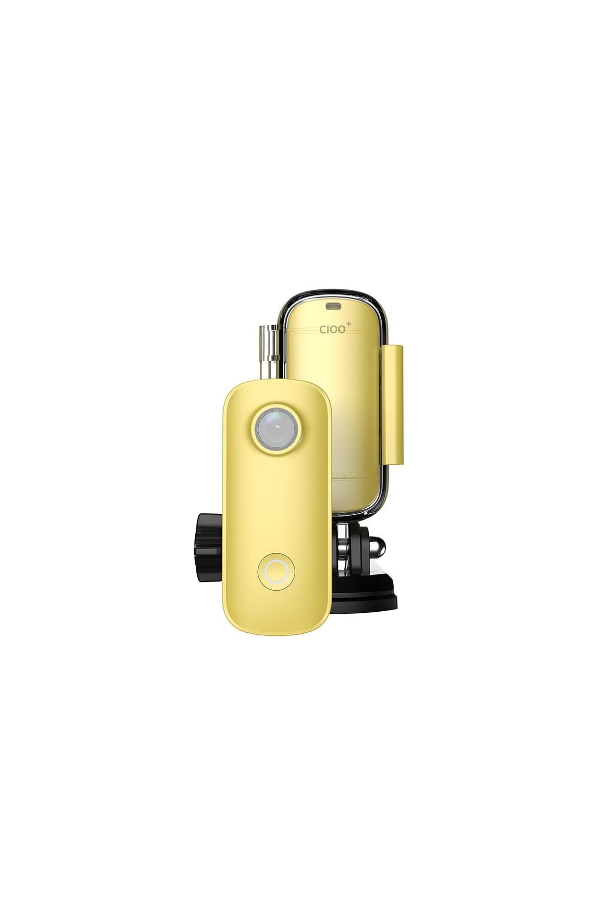 SJCAM C100 Plus 4k Uhd 2160p Wifi 15mp Eıs 115° H.265 30 Metre Su Geçirmezlik Mini Aksiyon Kamerası Sarı