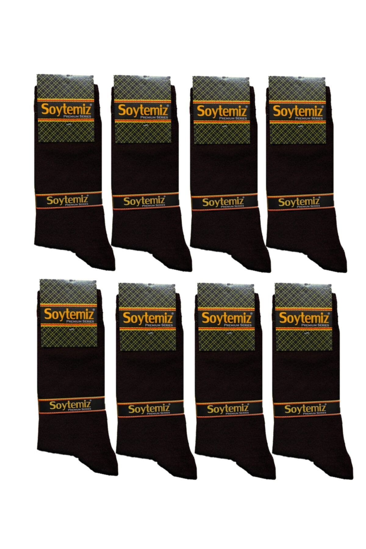 SOYTEMİZ Erkek Düz Siyah Çorap 8 Çift