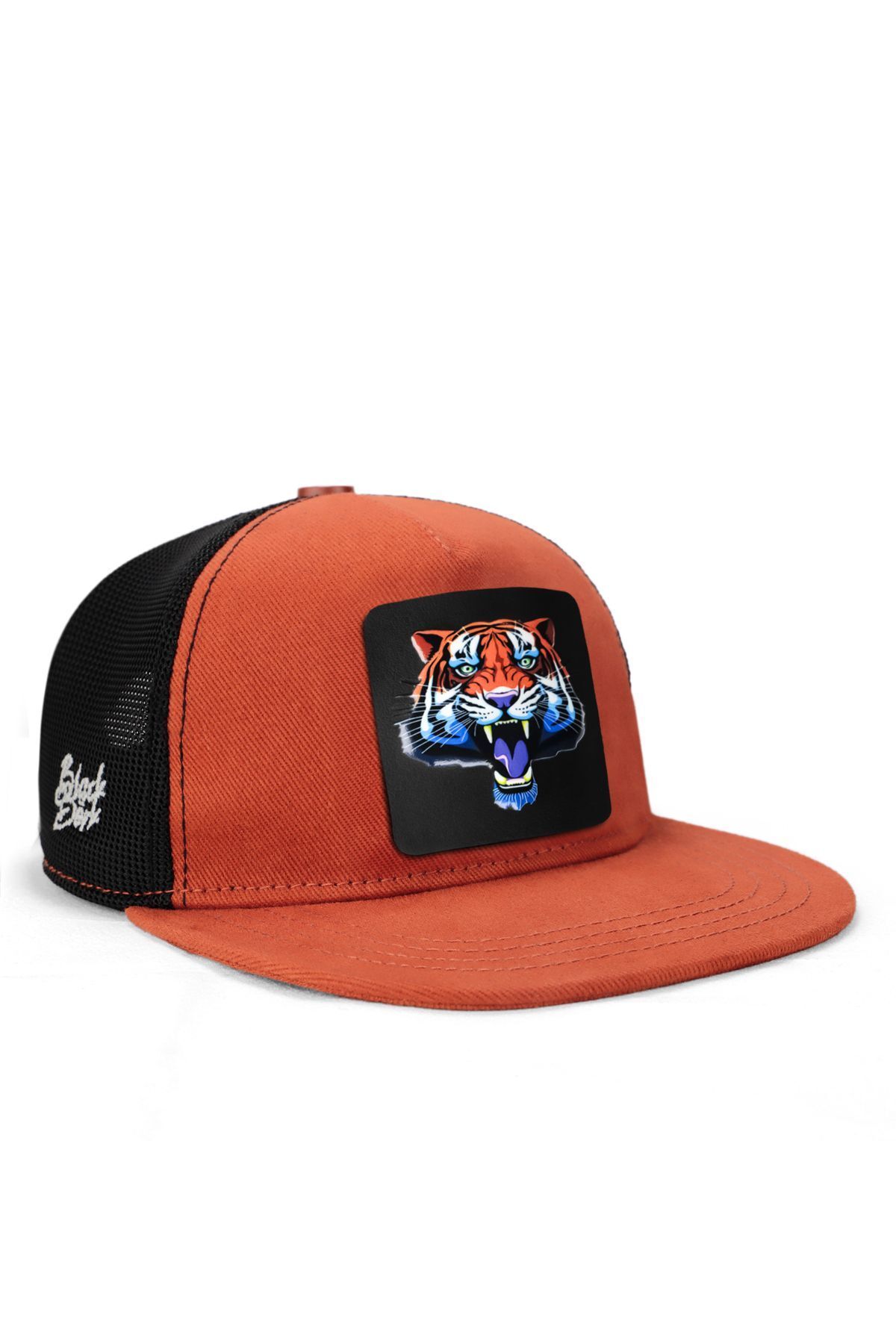 BlackBörk V1 Trucker Hip Hop Kids Kaplan - 11 Kod Logolu Unisex Kiremit - Siyah Çocuk Şapka (CAP)