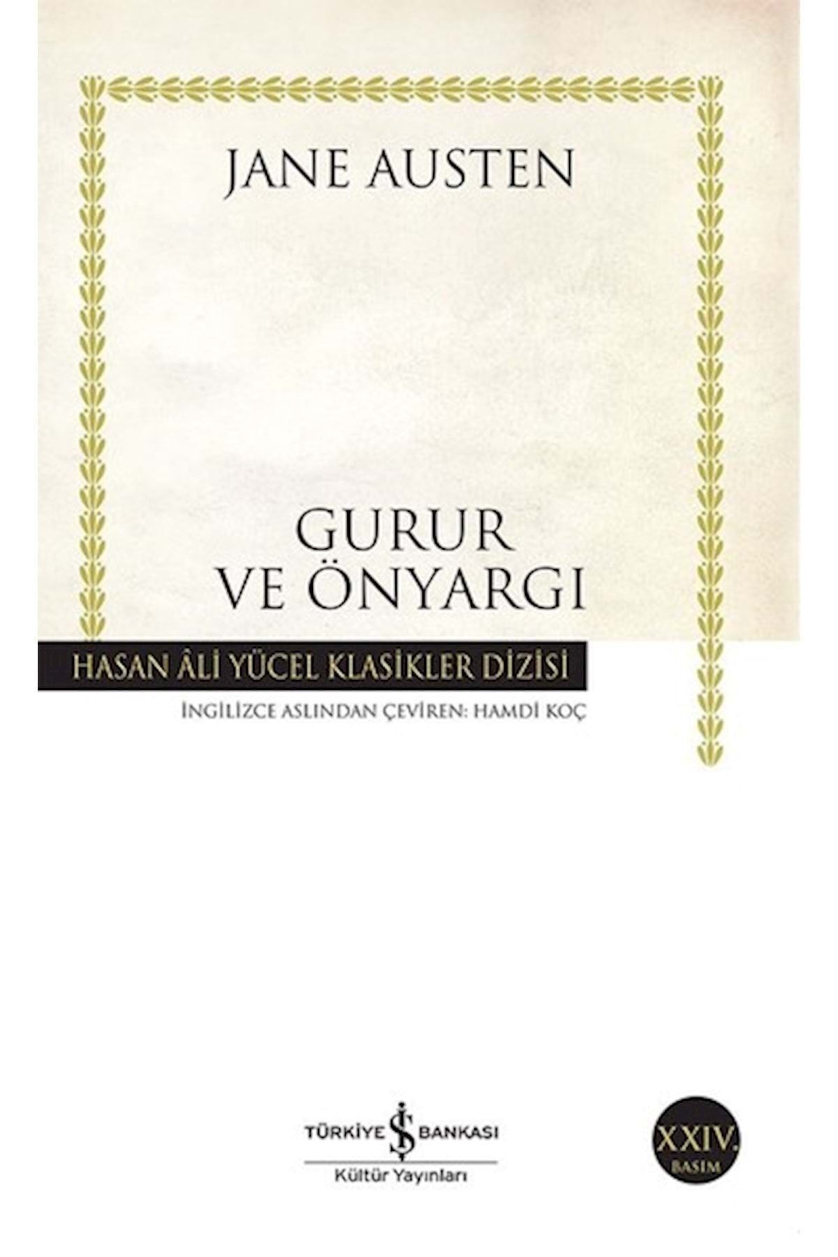 Türkiye İş Bankası Kültür Yayınları Gurur ve Önyargı - Hasan Ali Yücel Klasikleri - Jane Austen