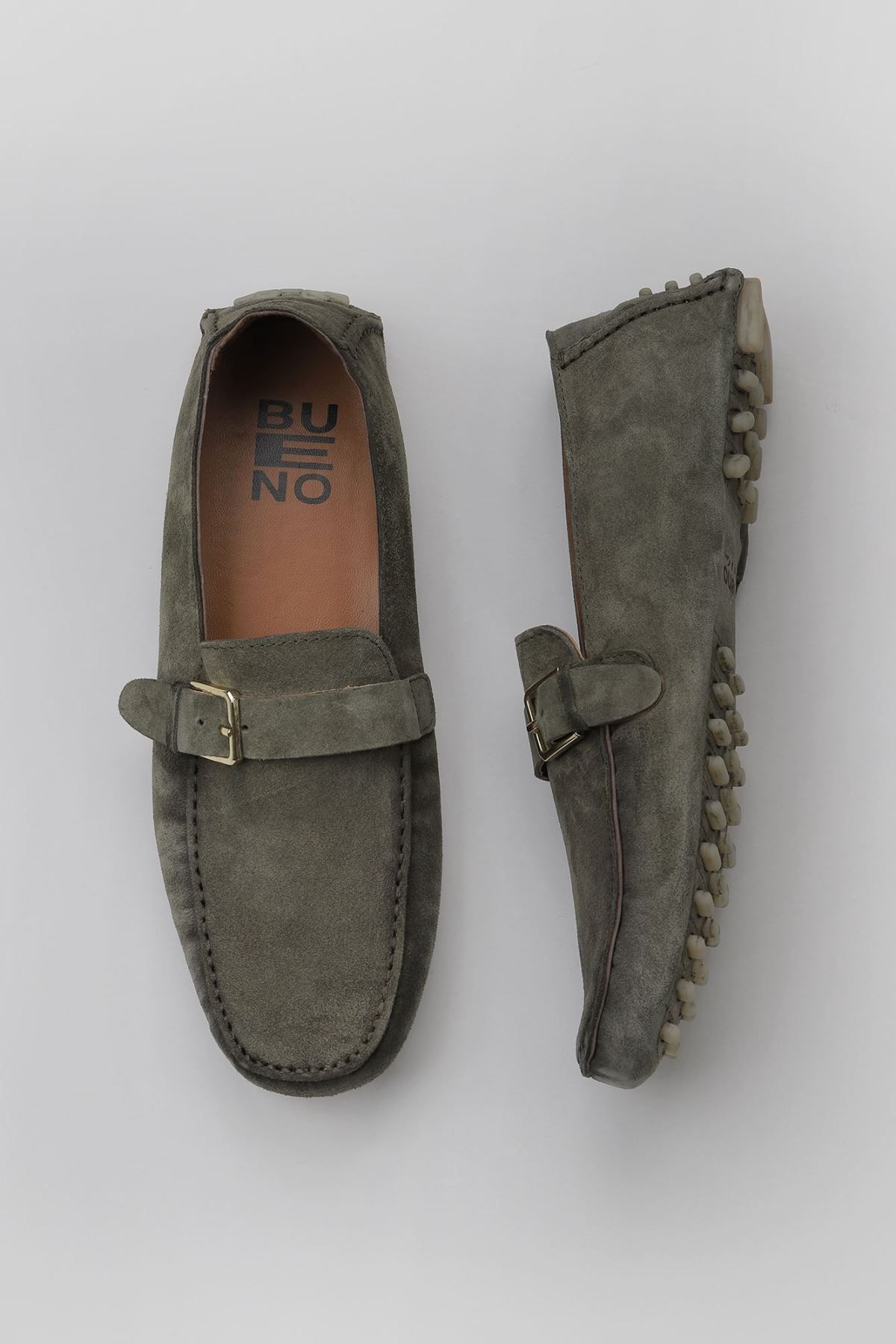 Bueno Shoes Haki Açık Süet Erkek Loafer