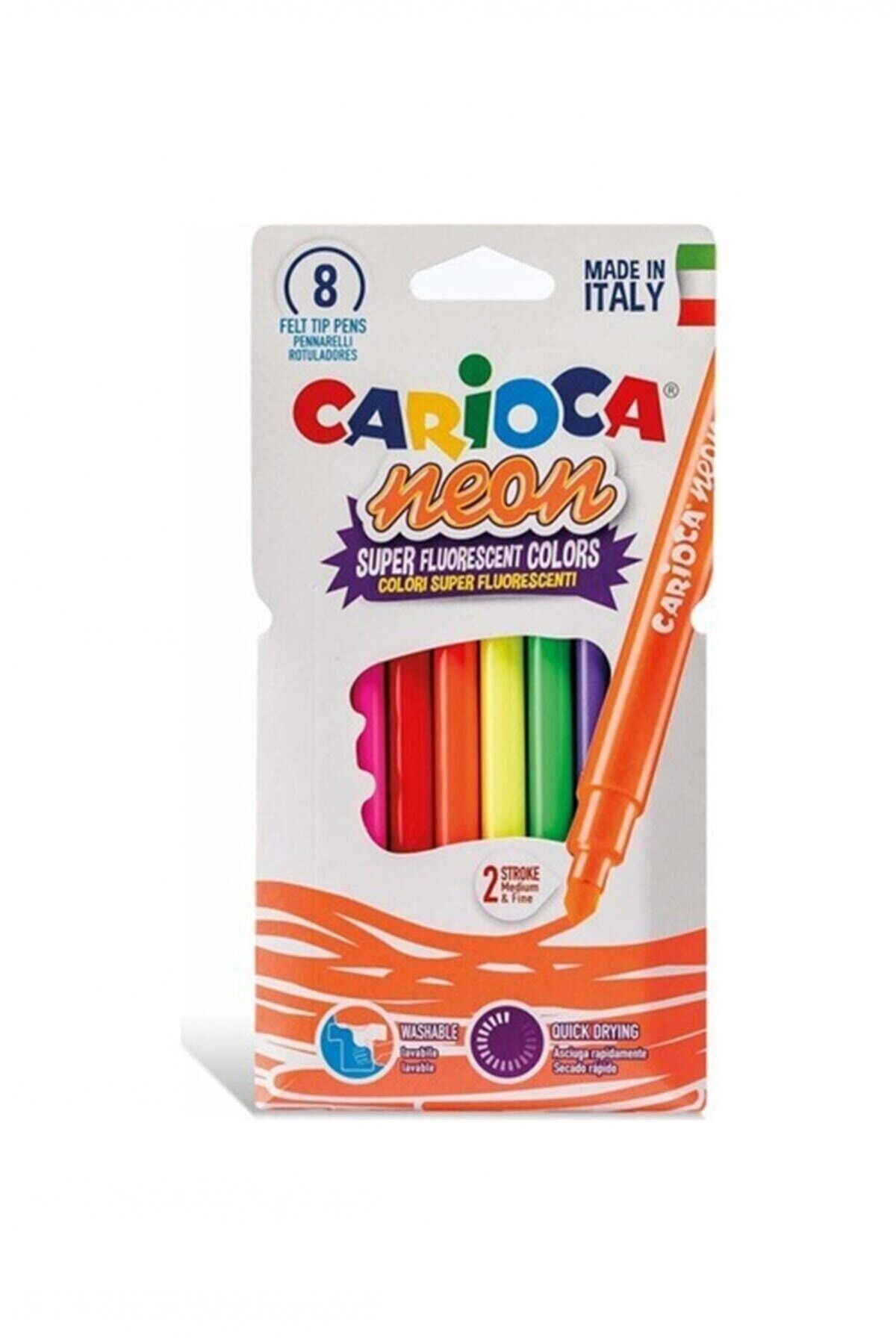 Carioca 8 Renk Neon Yıkanabilir Keçeli Kalem 42785