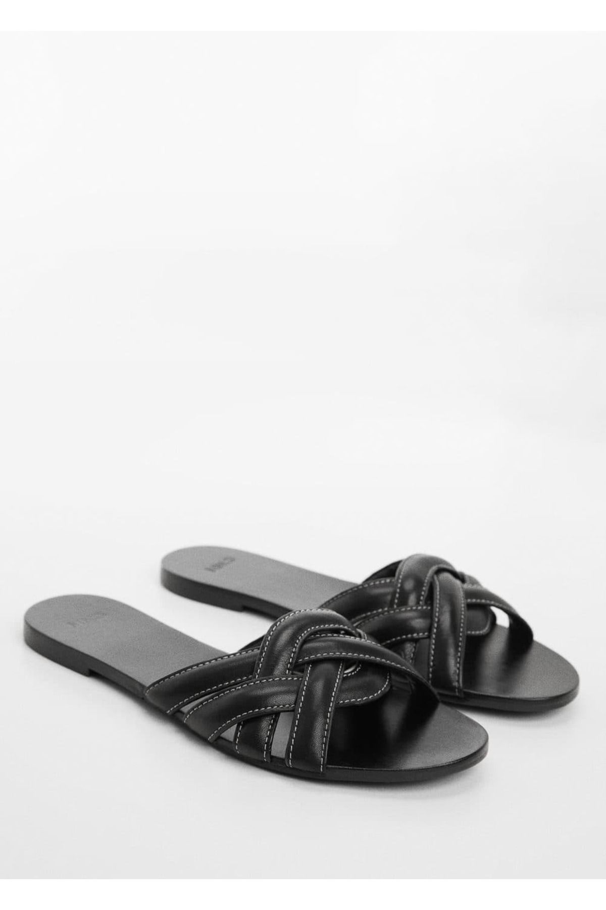 MANGO Deri bantlı sandalet