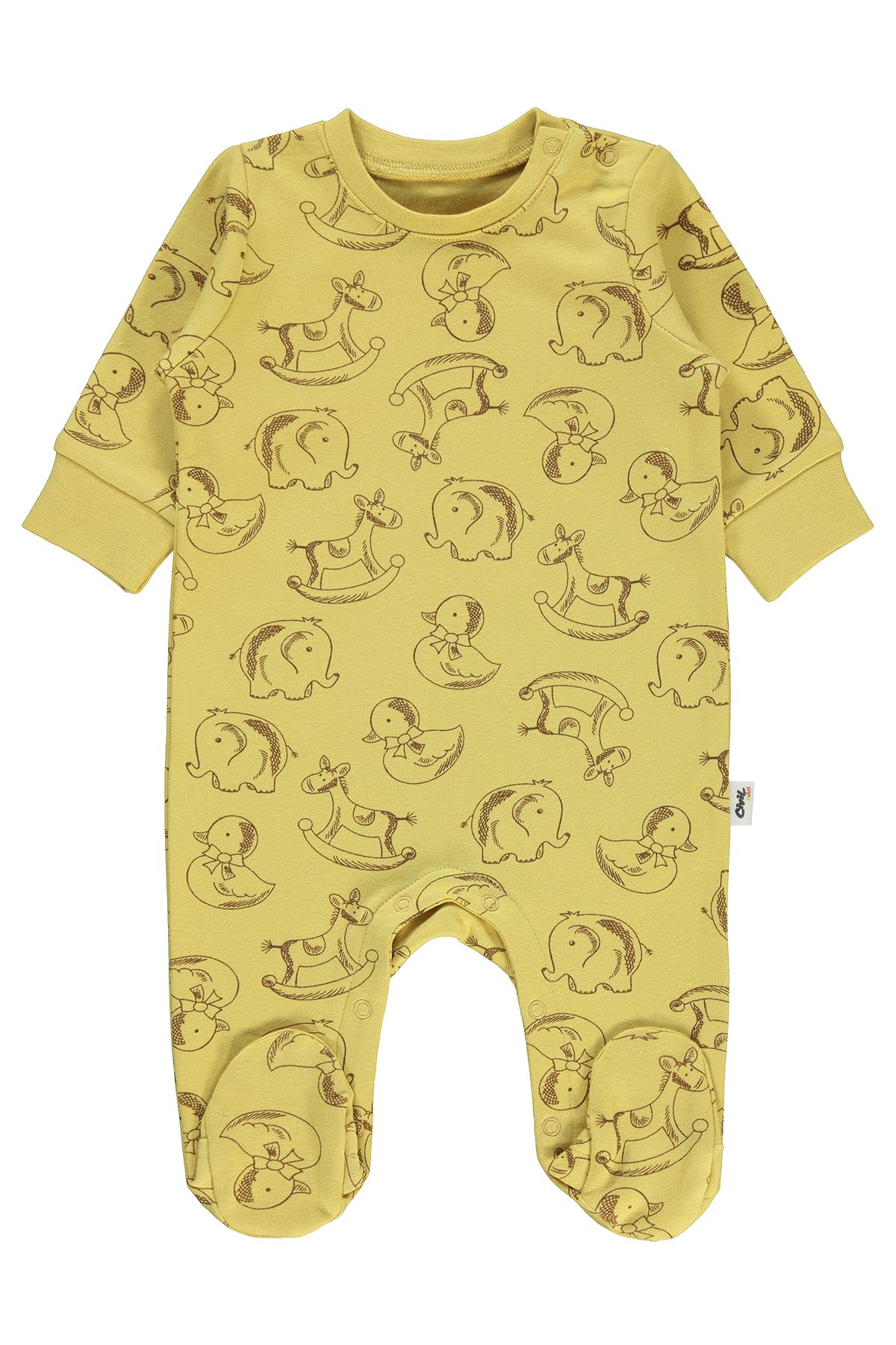 Civil Baby Erkek Bebek Patikli Tulum 0-24 Ay Soft Sarı