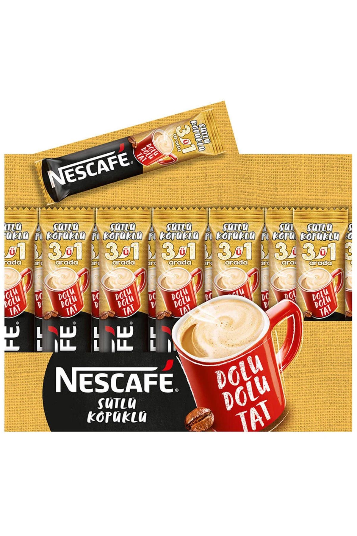 Nescafe 3'ü 1 Arada Sütlü Köpüklü Kahve 17.5gr 72'li Paket