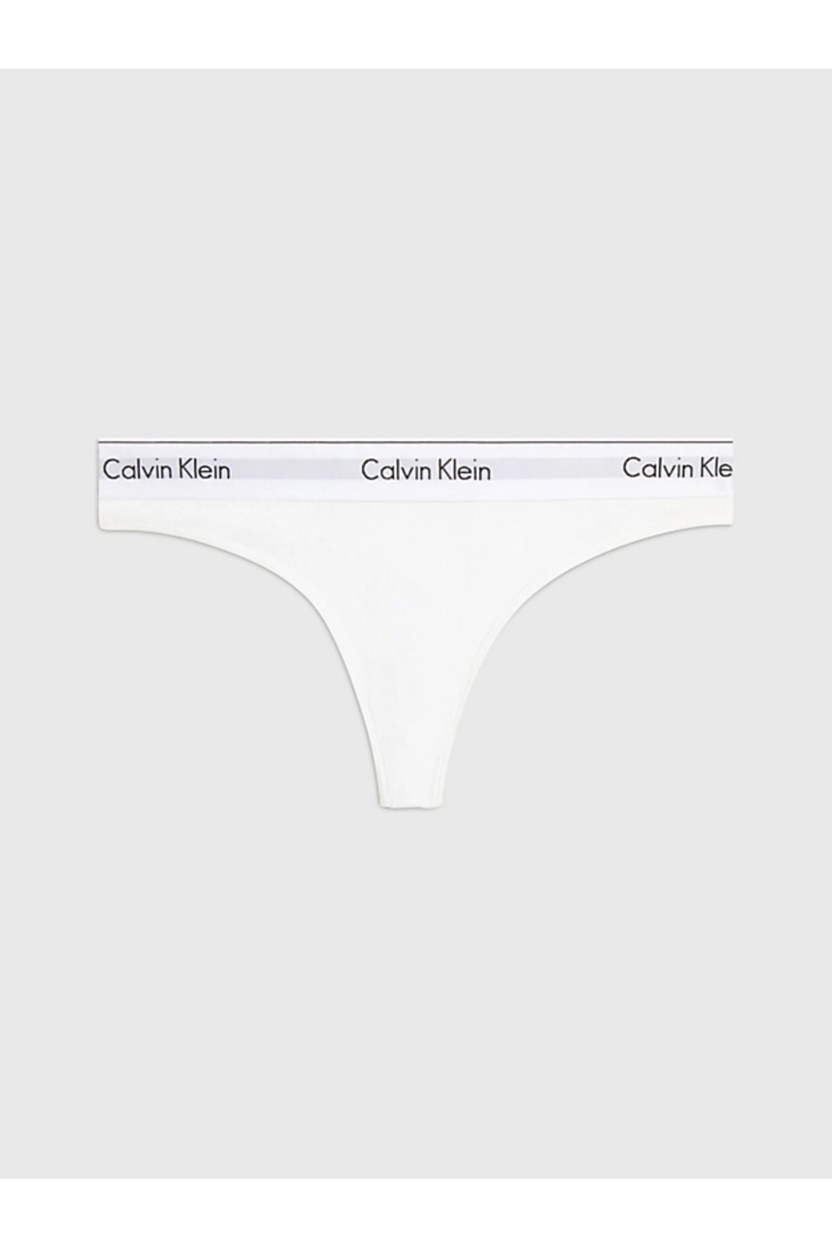 Calvin Klein Kadın Marka Logolu Elastik Bantlı Günlük Kullanıma Uygun White Külot 0000f3786e-100