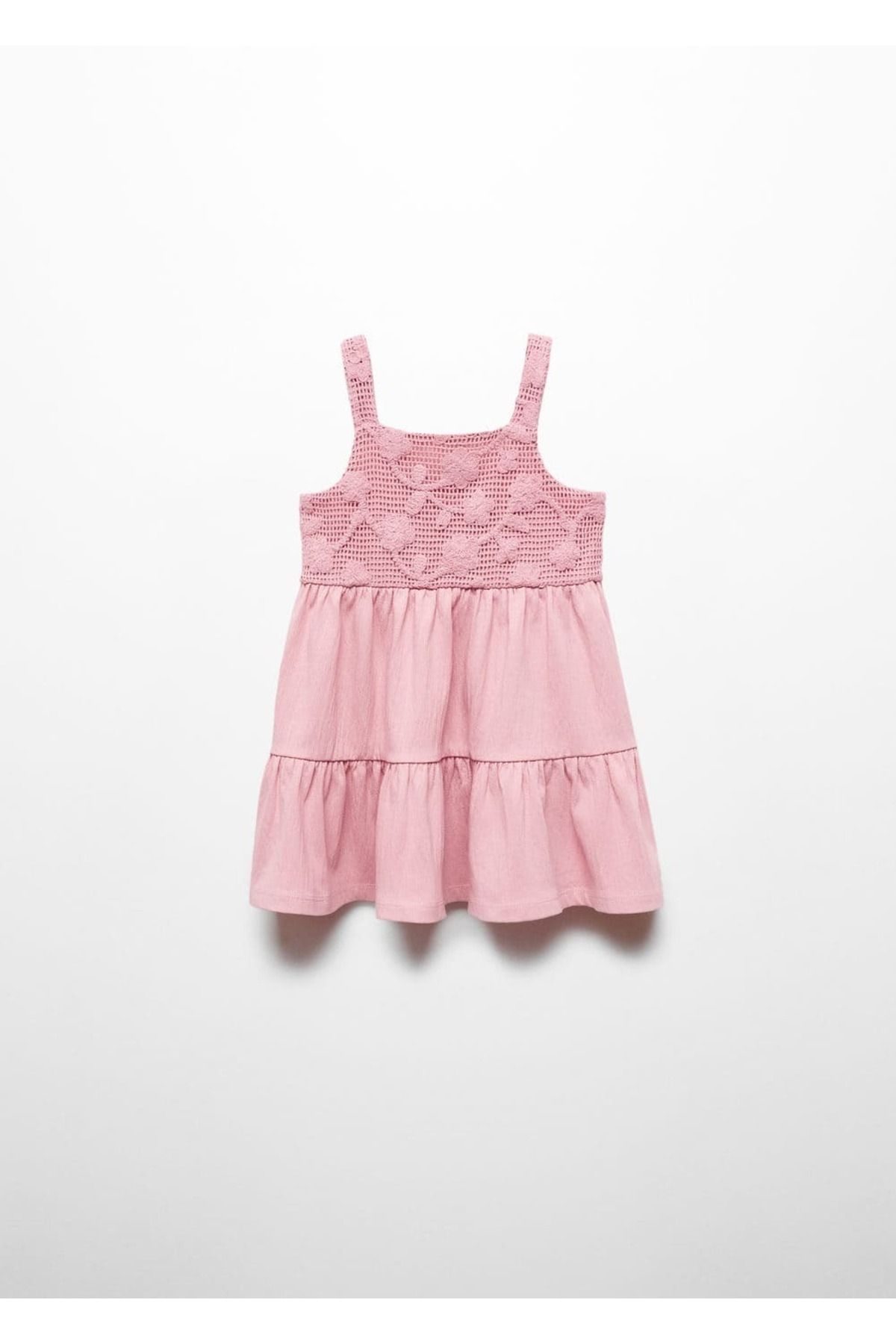MANGO Baby Fırfırlı işlemeli elbise