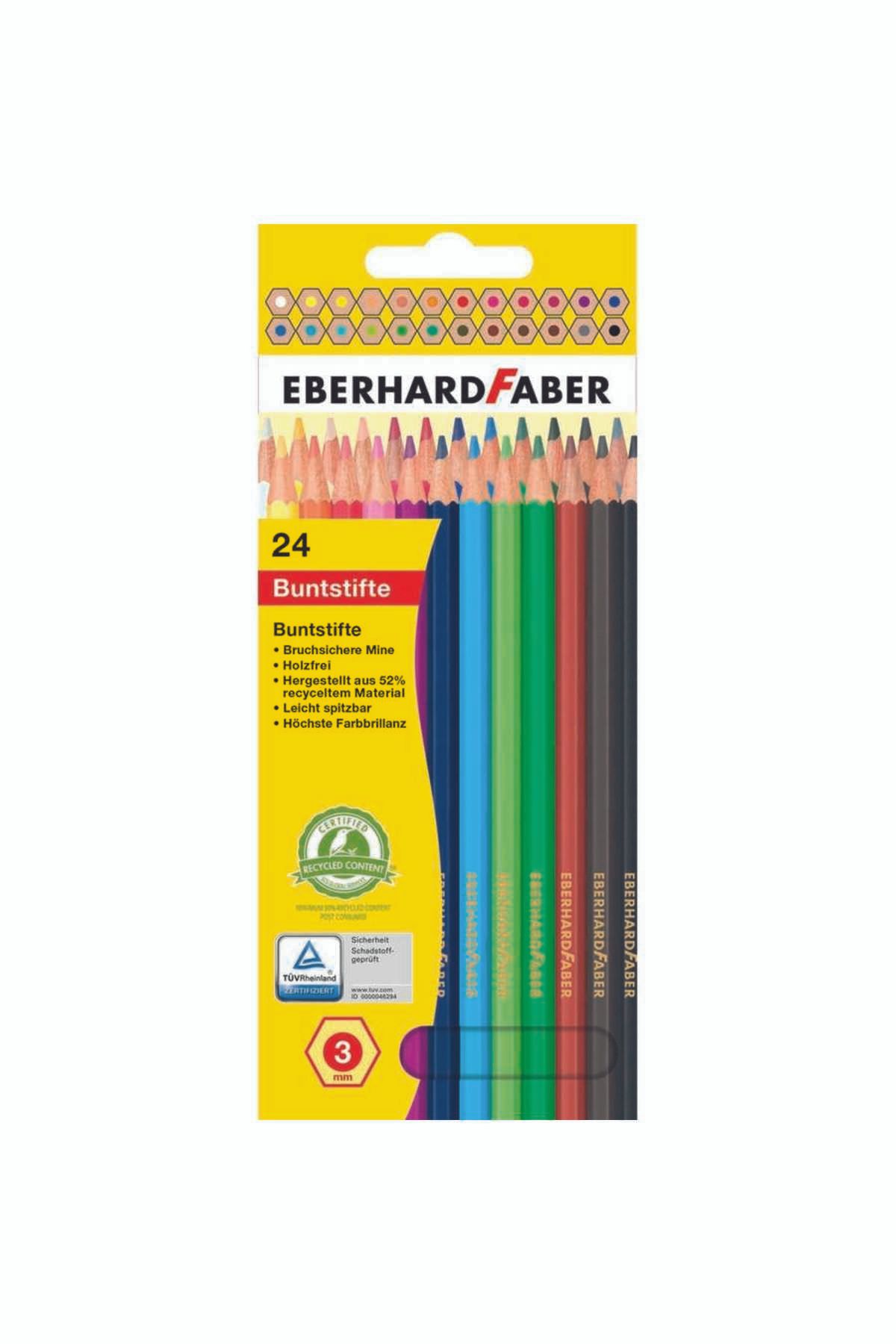 Eberhard Faber Altıgen Kuruboya 3mm Mine 24 Renk