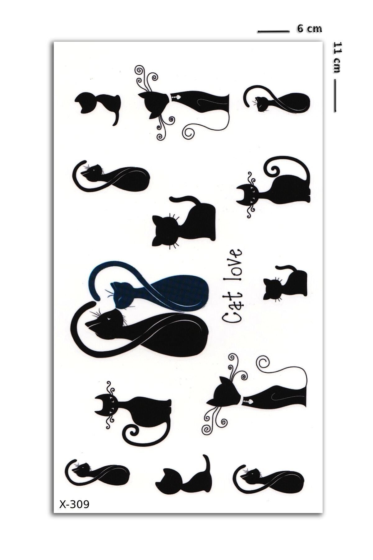 BP Tattoo Minnoş Kediler Geçici Kedi Dövmesi